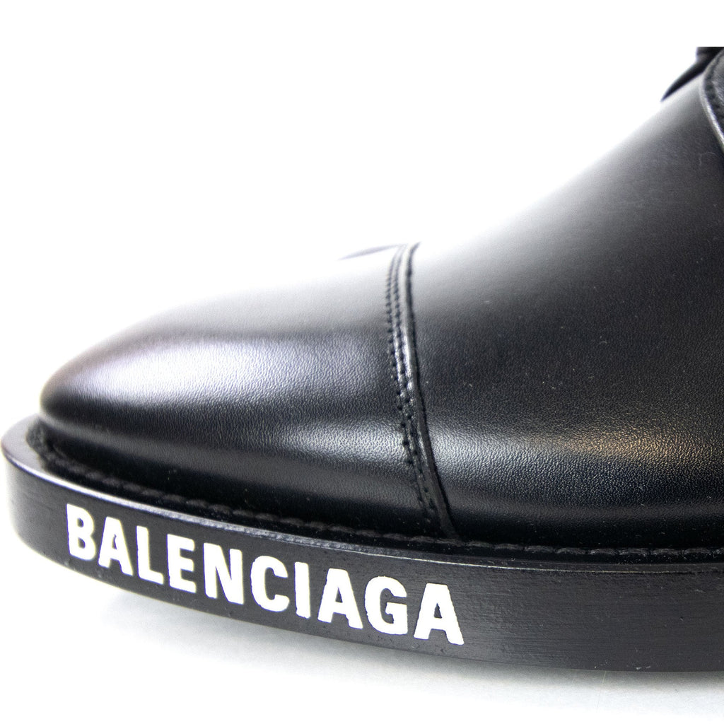 Balenciaga Logo Derby Shoe Black