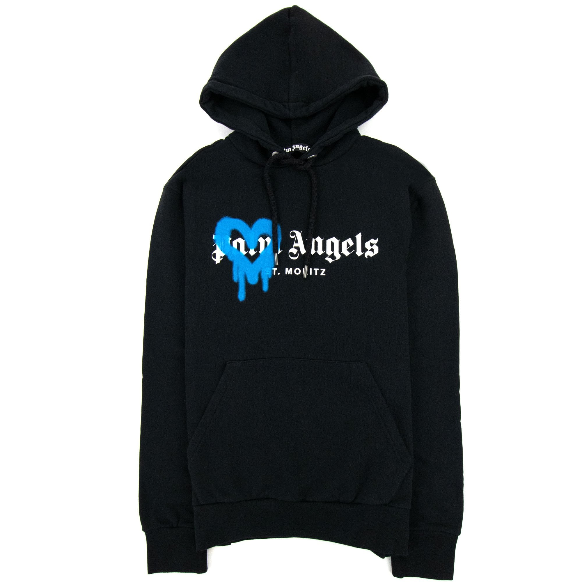 Palm Angels Moritz Heart Sprayed Hoody Black/blue | ONU – Onu