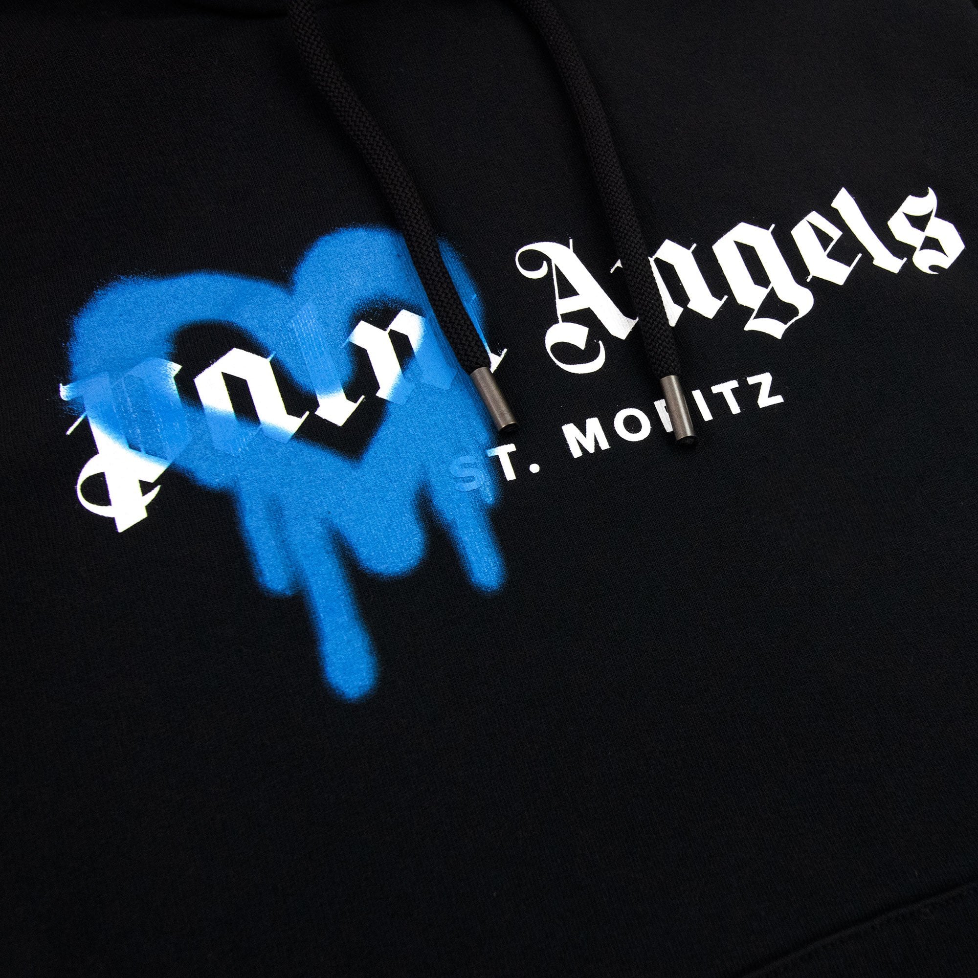 Palm Angels Moritz Heart Sprayed Hoody Black/blue | ONU – Onu