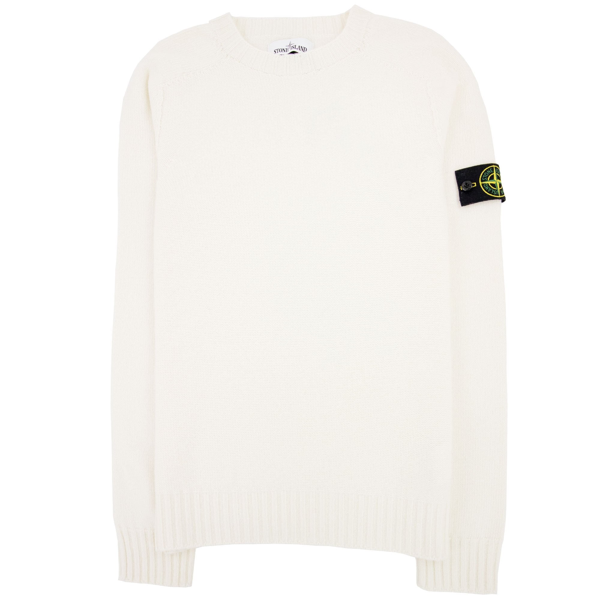 Stone Island 505a3 Lambswool Crew Knit Off White V0099
