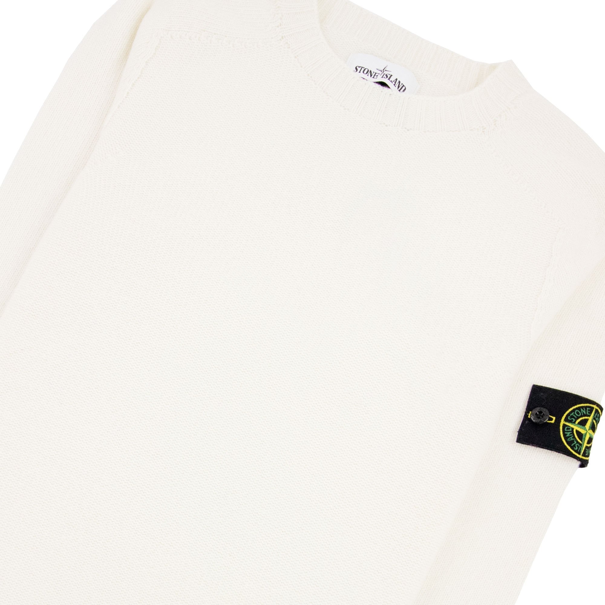 Stone Island 505a3 Lambswool Crew Knit Off White V0099