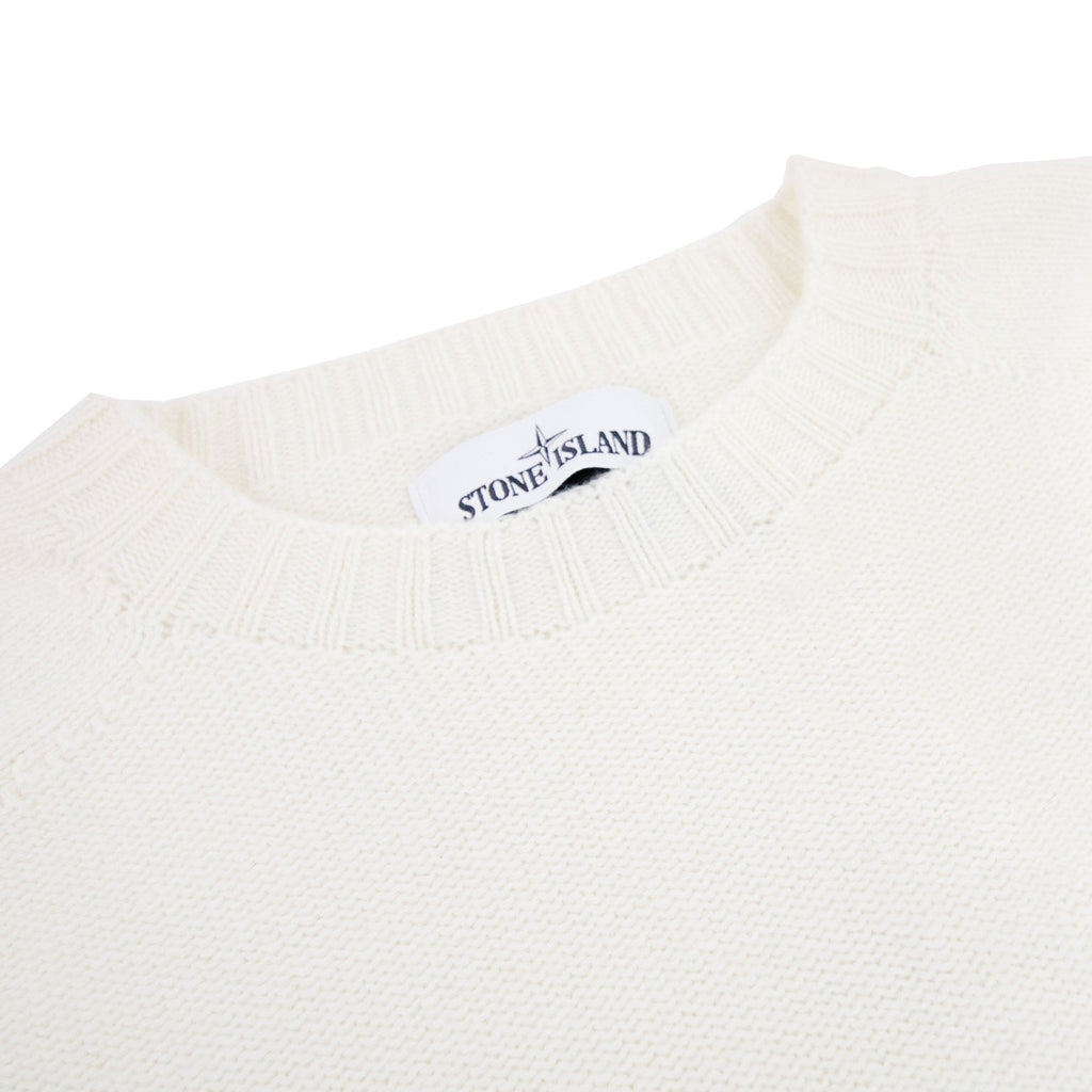 Stone Island 505a3 Lambswool Crew Knit Off White V0099