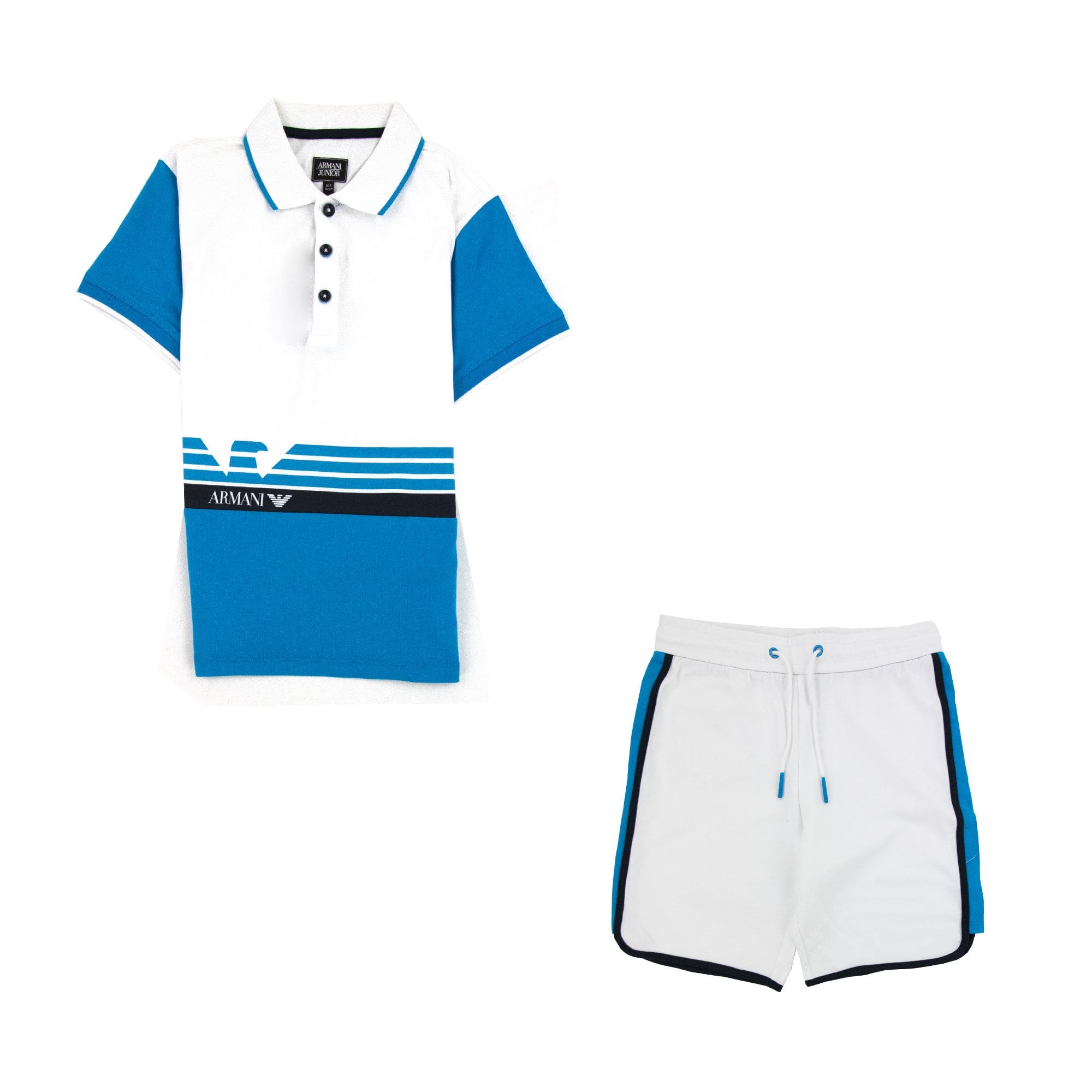 Armani Jeans Polo & Bermuda Shorts Set Turchese