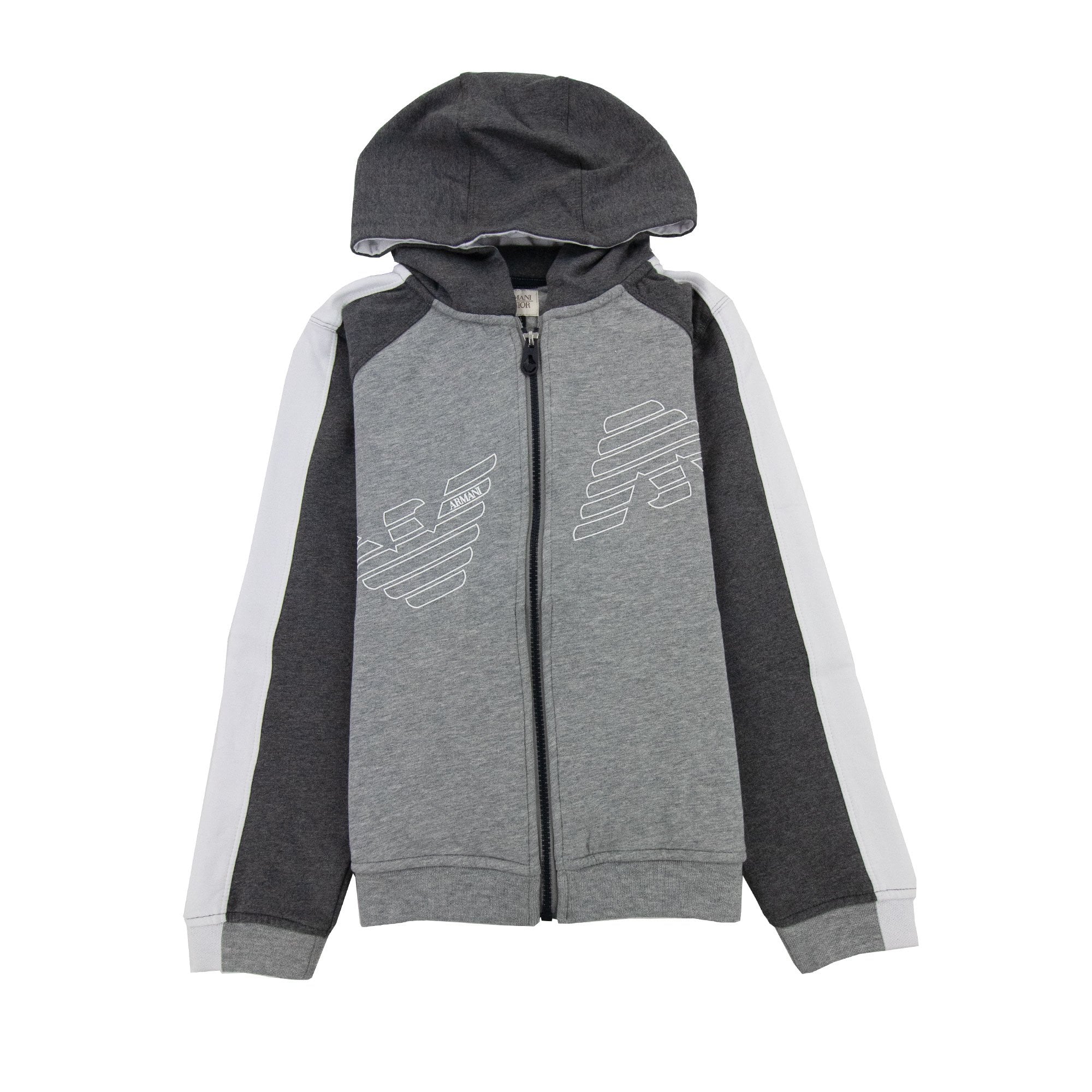 Armani Junior Eagle Logo Tracksuit Melange Grigio