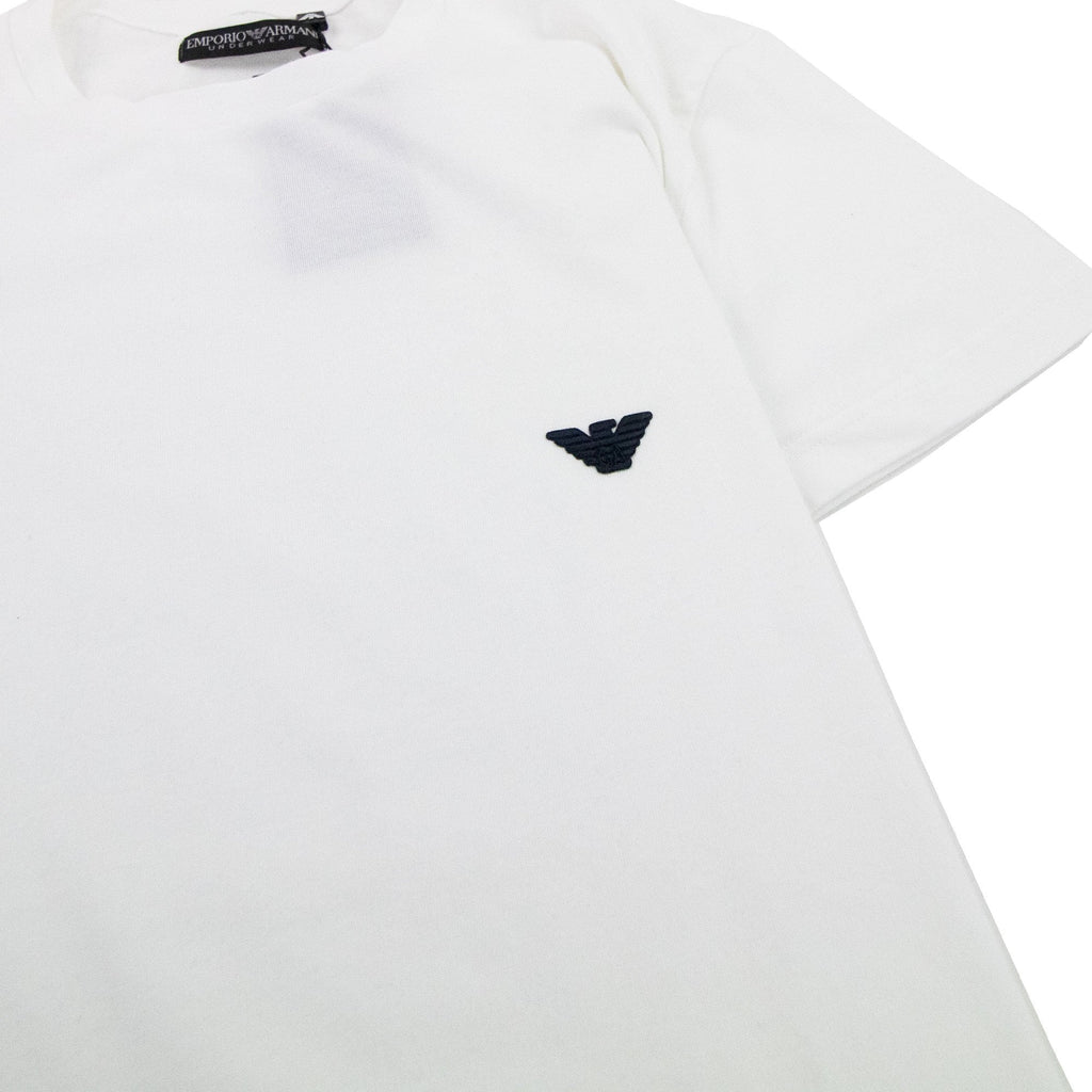 Emporio Armani Embroidered Logo S/s T Shirt White