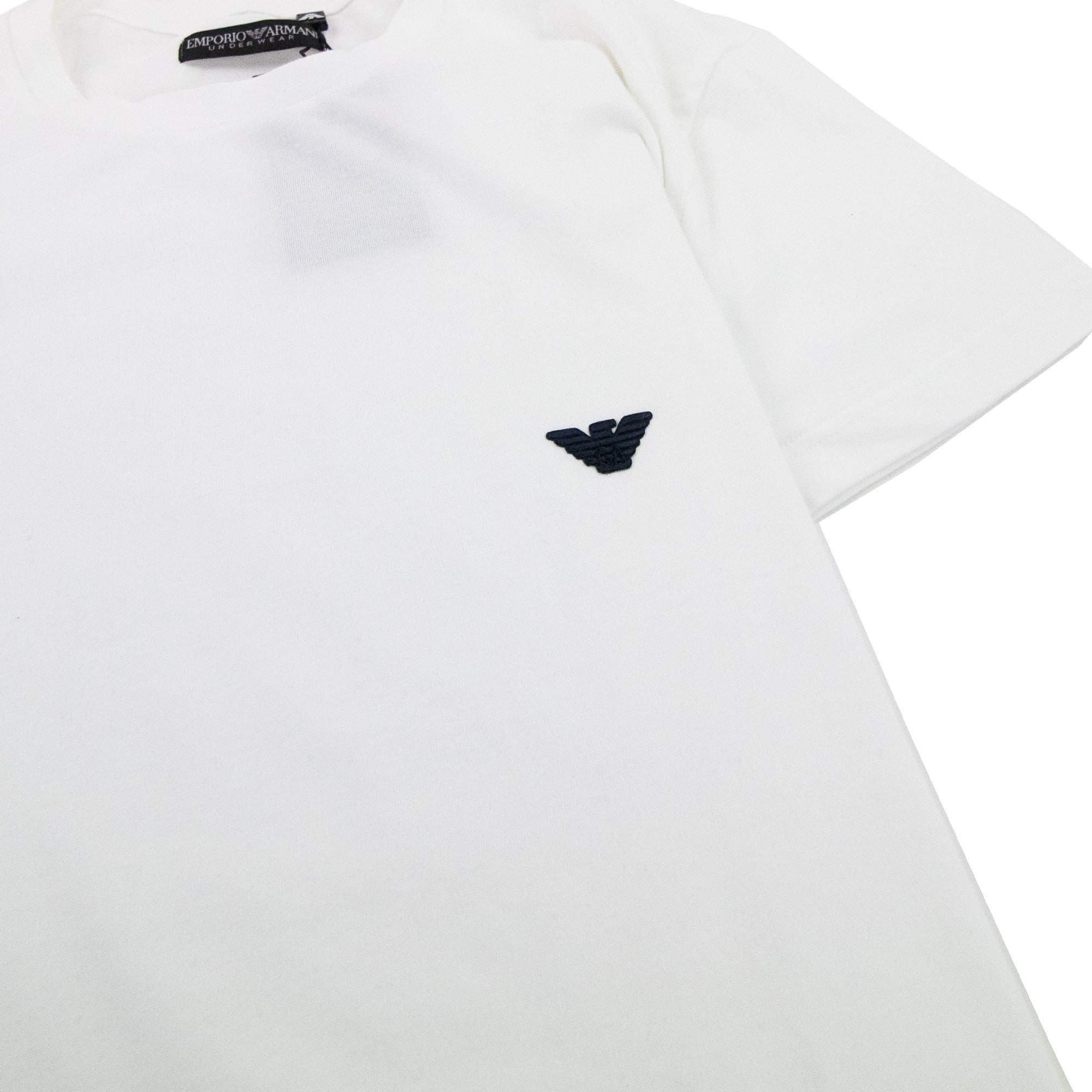 Emporio Armani Embroidered Logo S/s T Shirt White