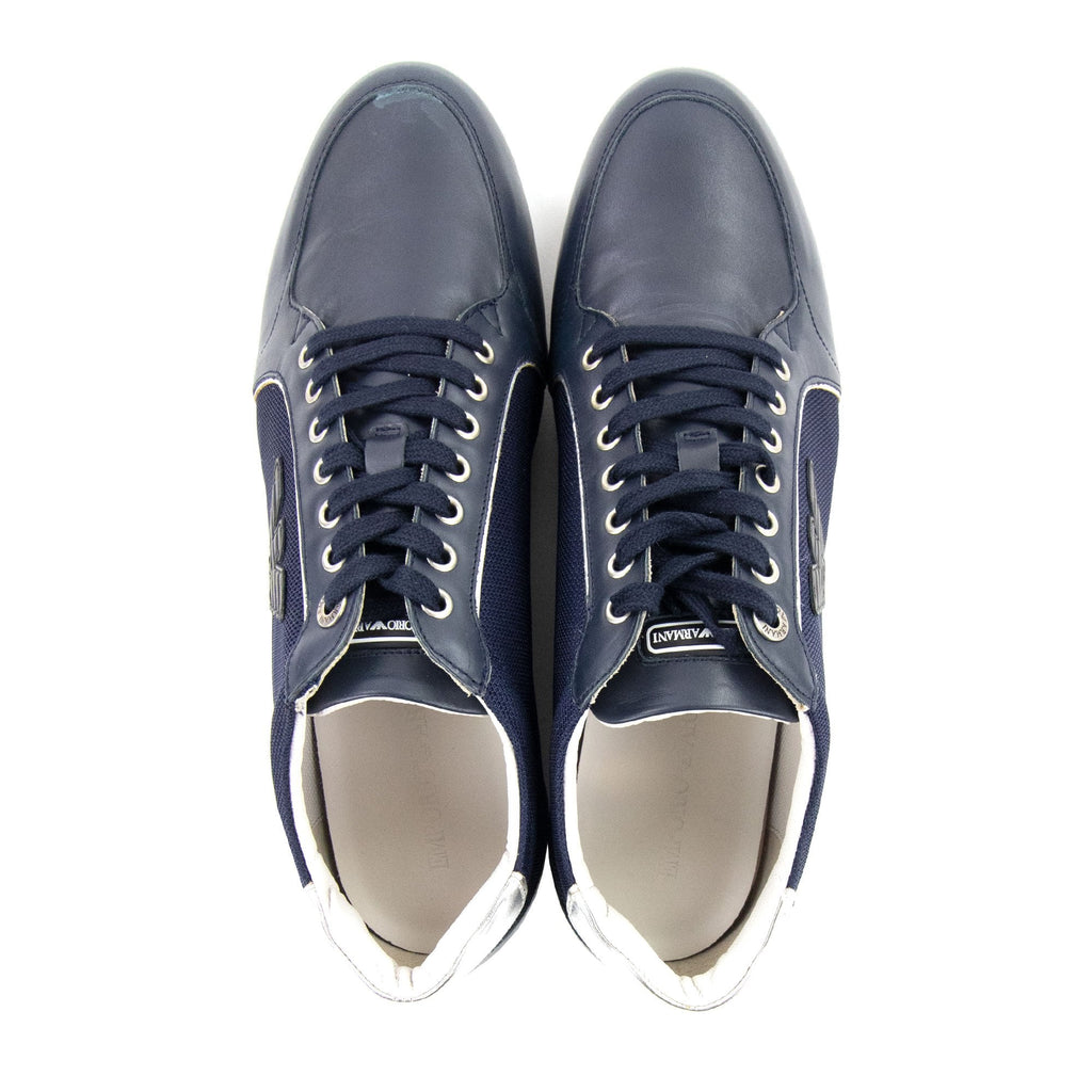 Emporio Armani Eagle Logo Low Top Trainers Blue/blue