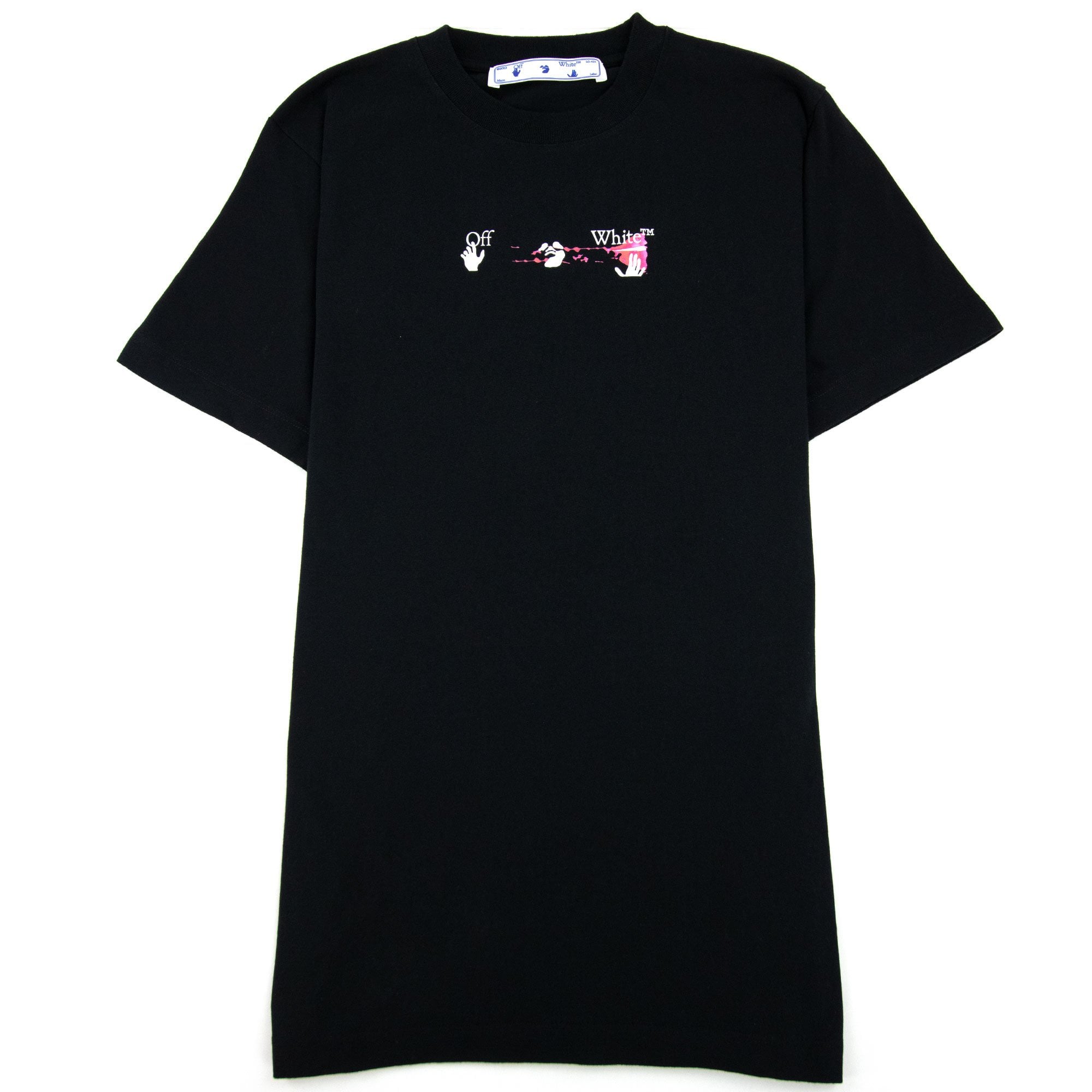 Off White Acrylic Arrow S/s T Shirt Black Fuchsia