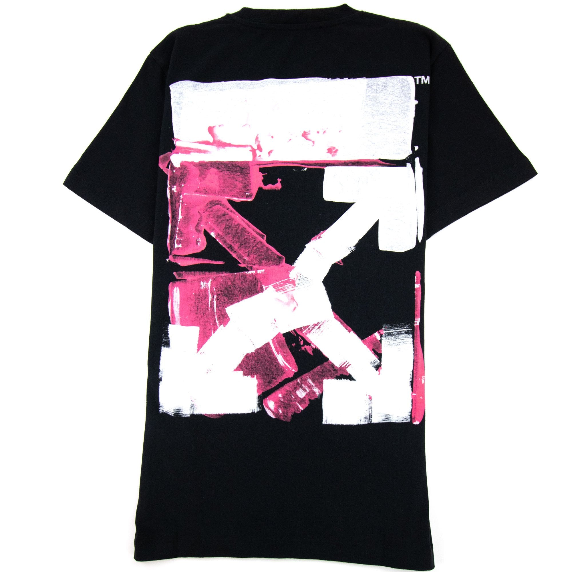Off White Acrylic Arrow S/s T Shirt Black Fuchsia – Onu