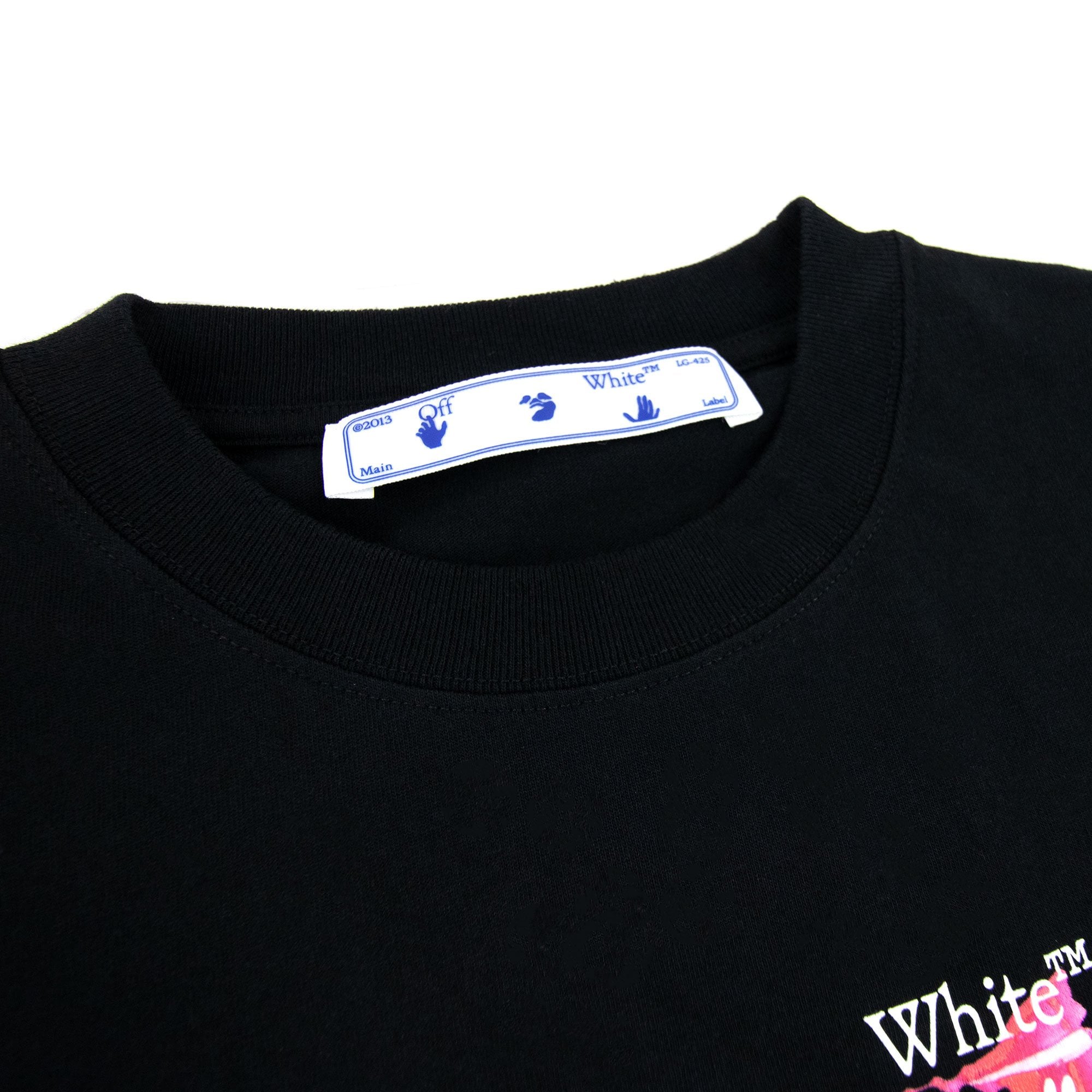 Off White Acrylic Arrow S/s T Shirt Black Fuchsia