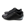 Emporio Armani Leather Eagle Trainer Antracite/nero