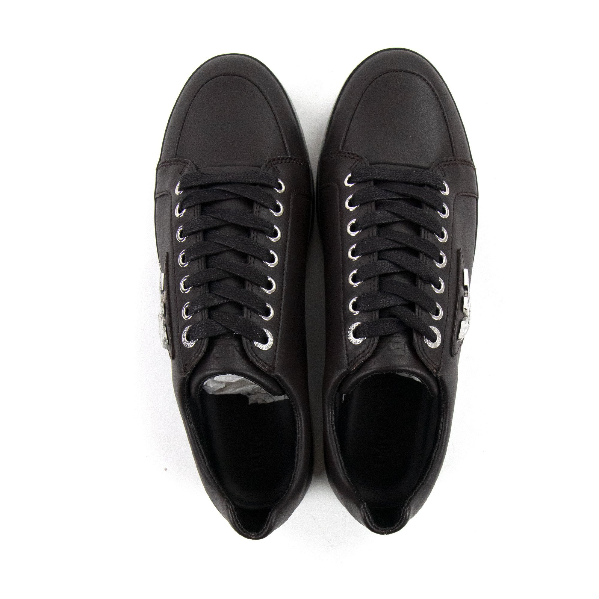 Emporio Armani Metal Eagle Logo Low Trainers Moro/moro