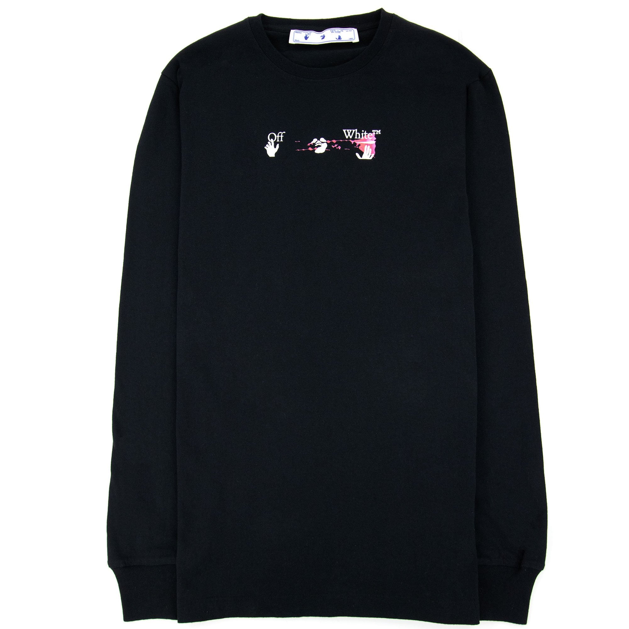 Off White Acrylicarrow L/s T Shirt Black Fuchsia