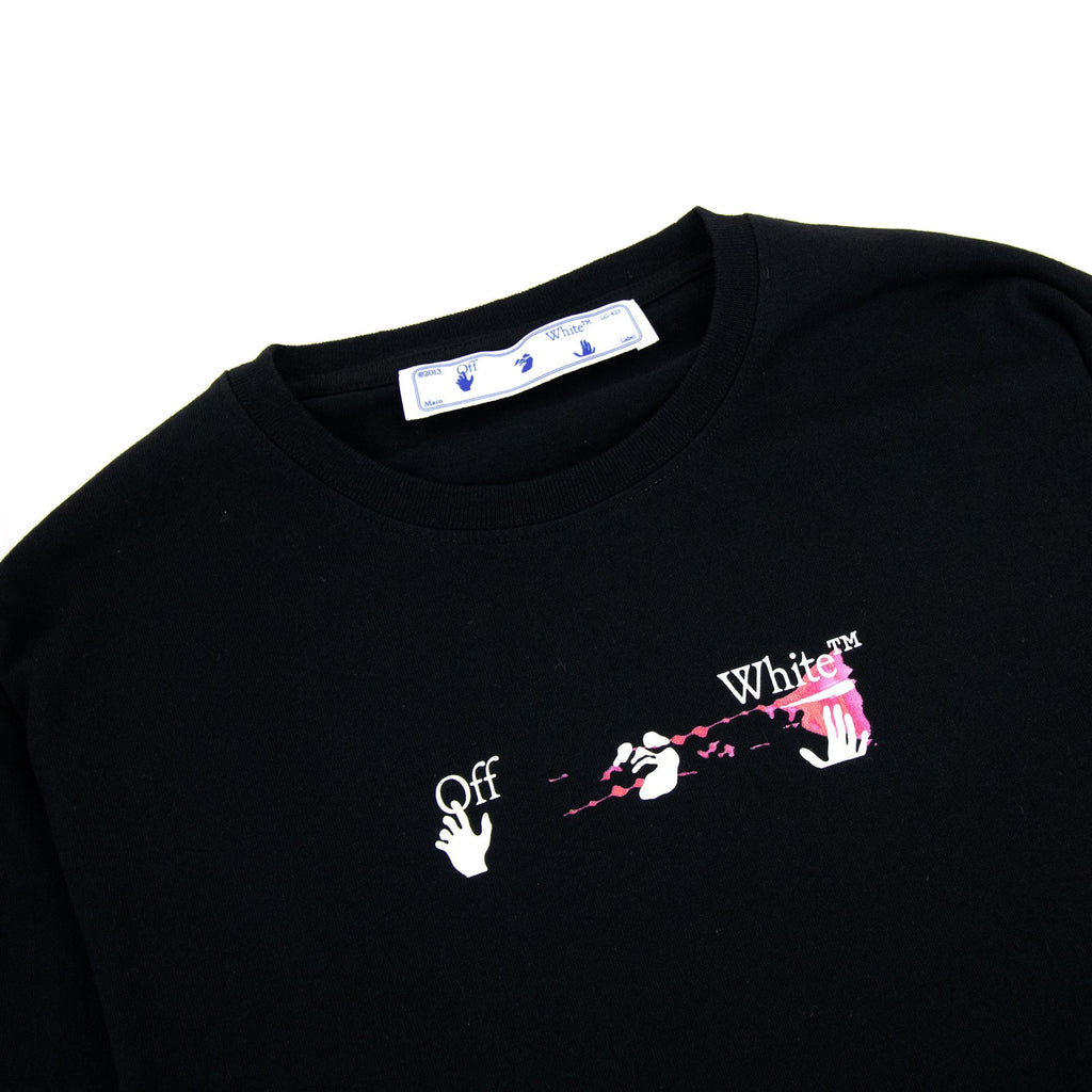 Off White Acrylicarrow L/s T Shirt Black Fuchsia