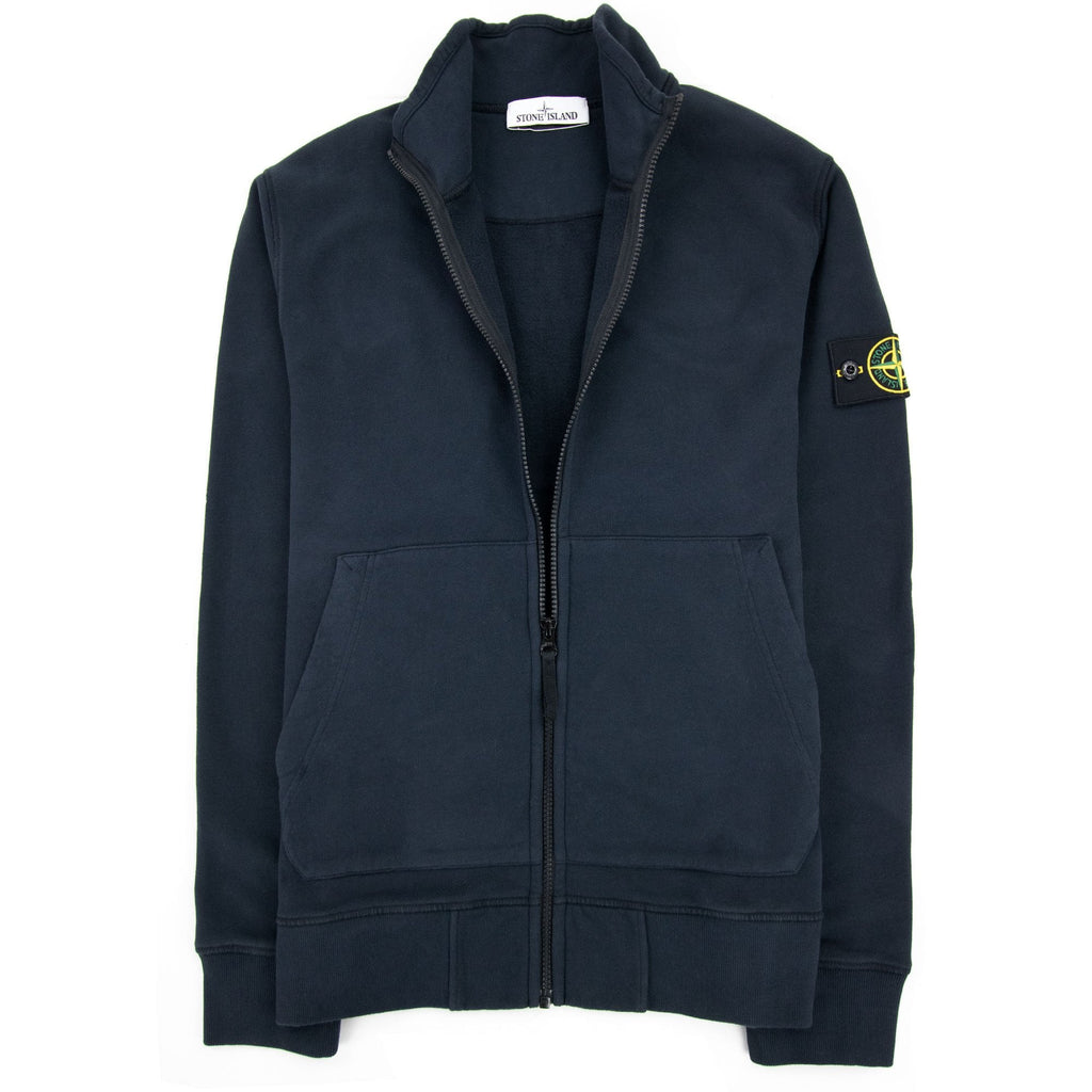 Stone Island Full Zip Patch Sweatshirt Navy Blue V0020