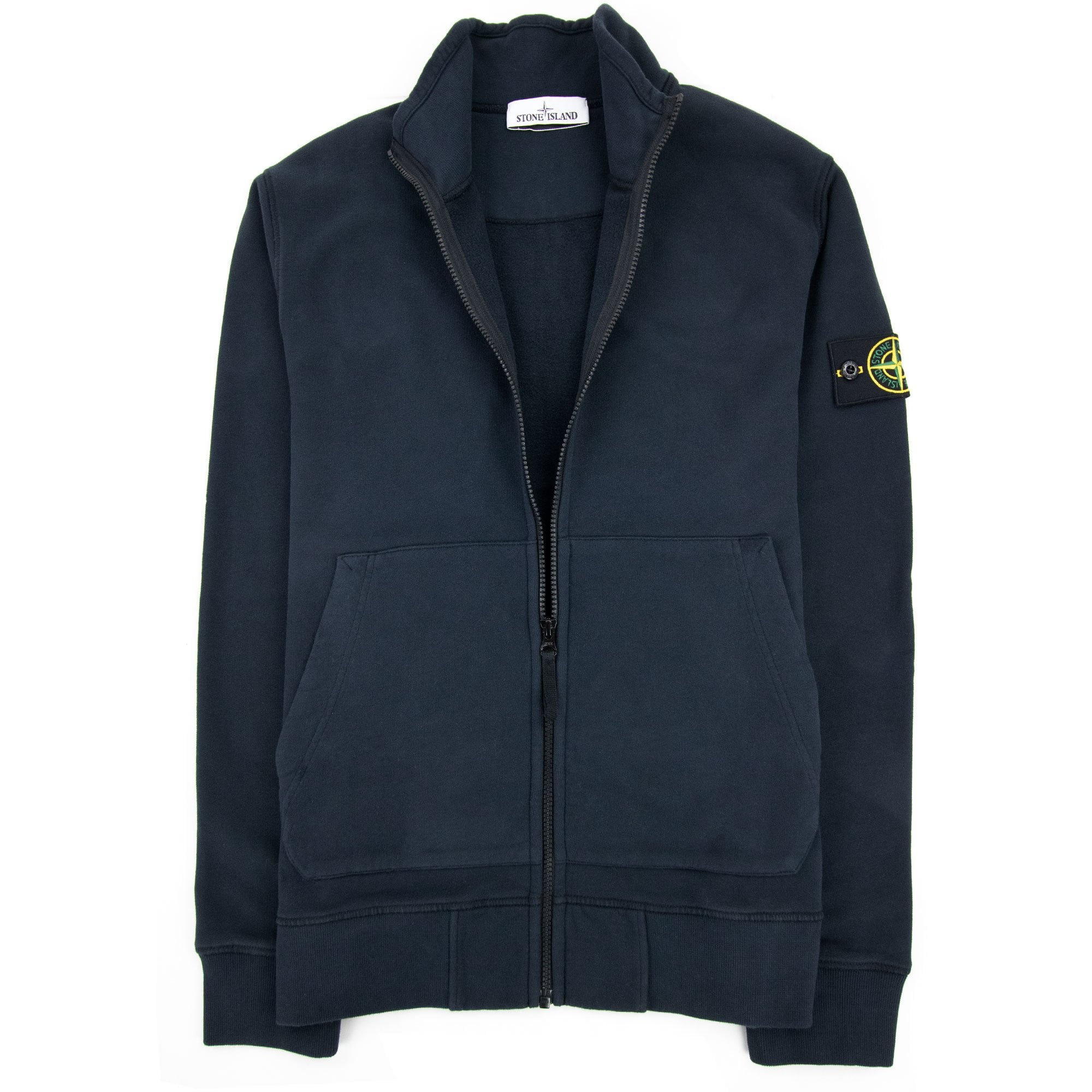 Stone Island Full Zip Patch Sweatshirt Navy Blue V0020
