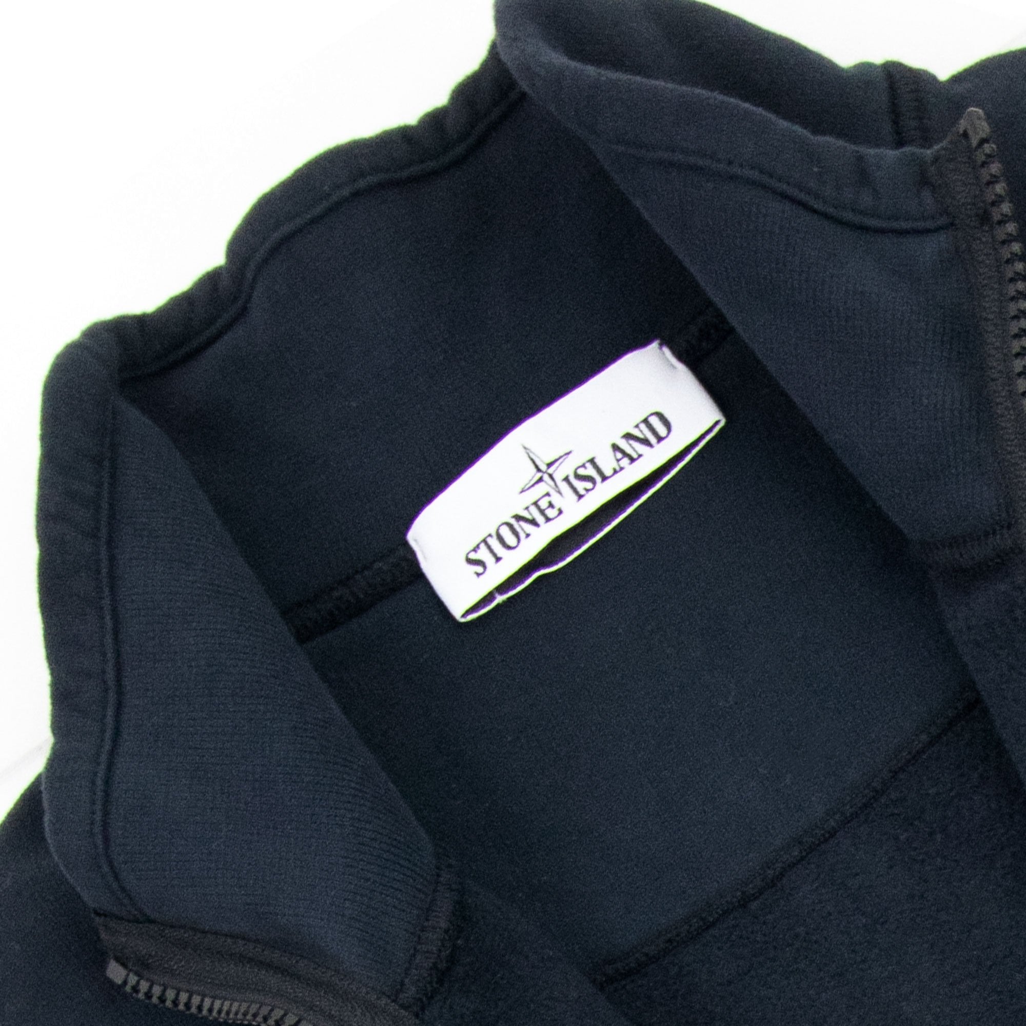 Stone Island Full Zip Patch Sweatshirt Navy Blue V0020