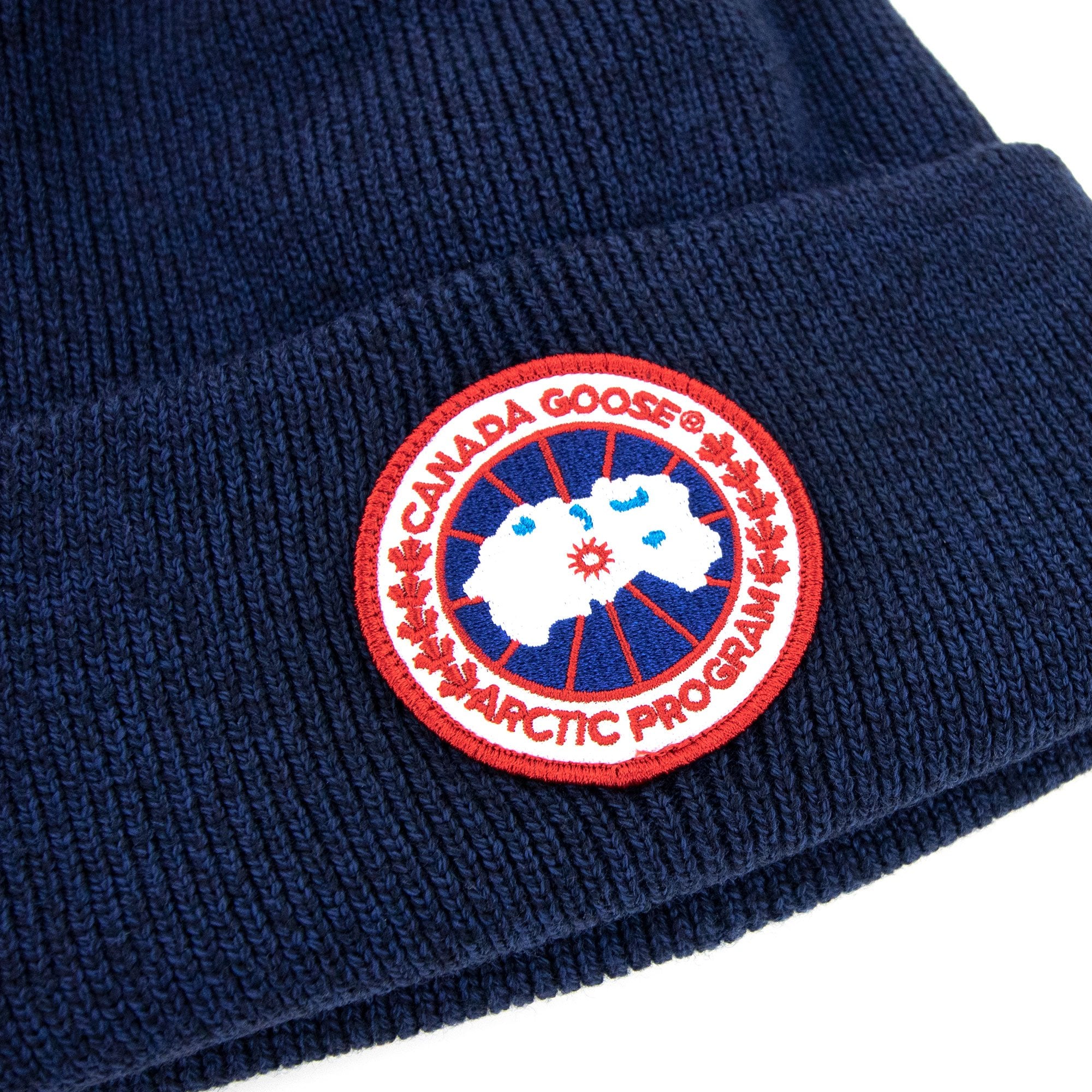 Canada Goose Arctic Disc Ribbed Beanie Navy Heather