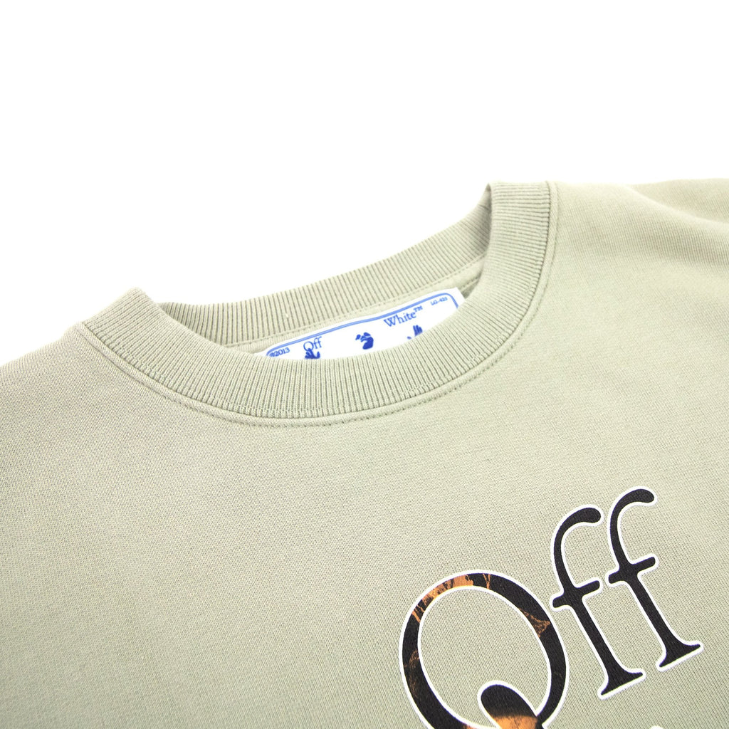 Off White Carav Hand Over Crewneck Sweatshirt Abbey Stone