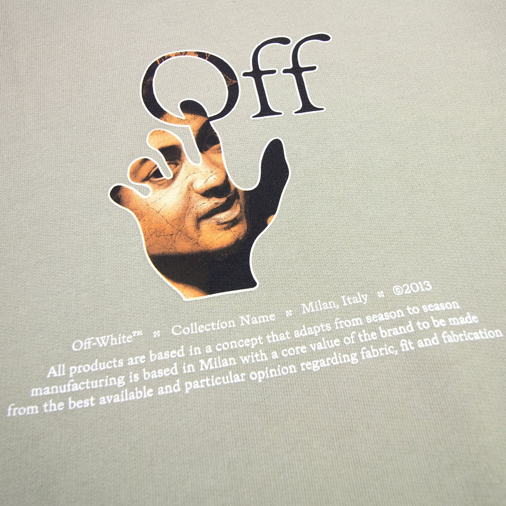 Off White Carav Hand Over Crewneck Sweatshirt Abbey Stone
