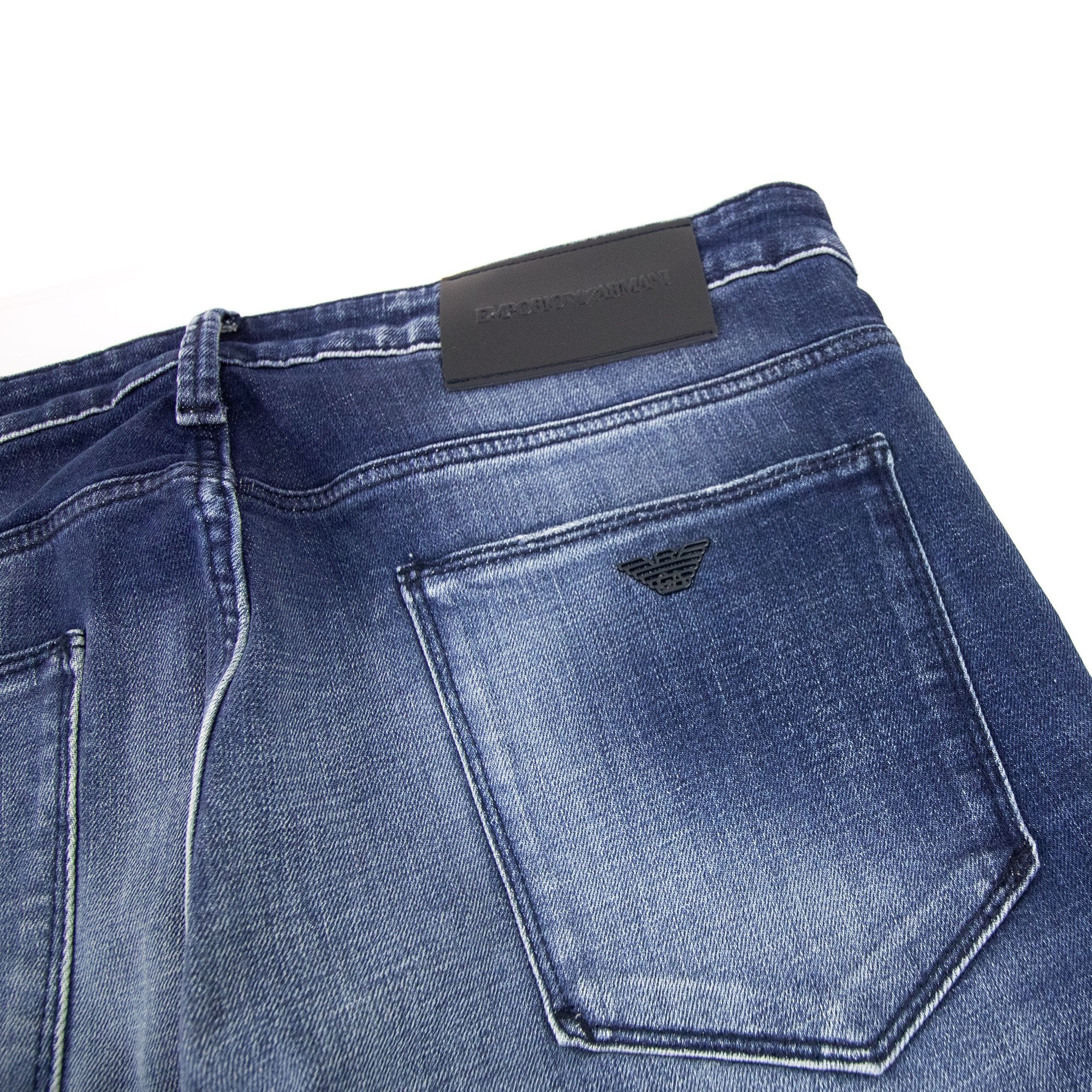 Emporio Armani J06 Rips & Splatters Slim Fit Denim Jeans Denim Blue 0942