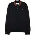 Vivienne Westwood Long Sleeve Classic Stripe Collar Polo Black