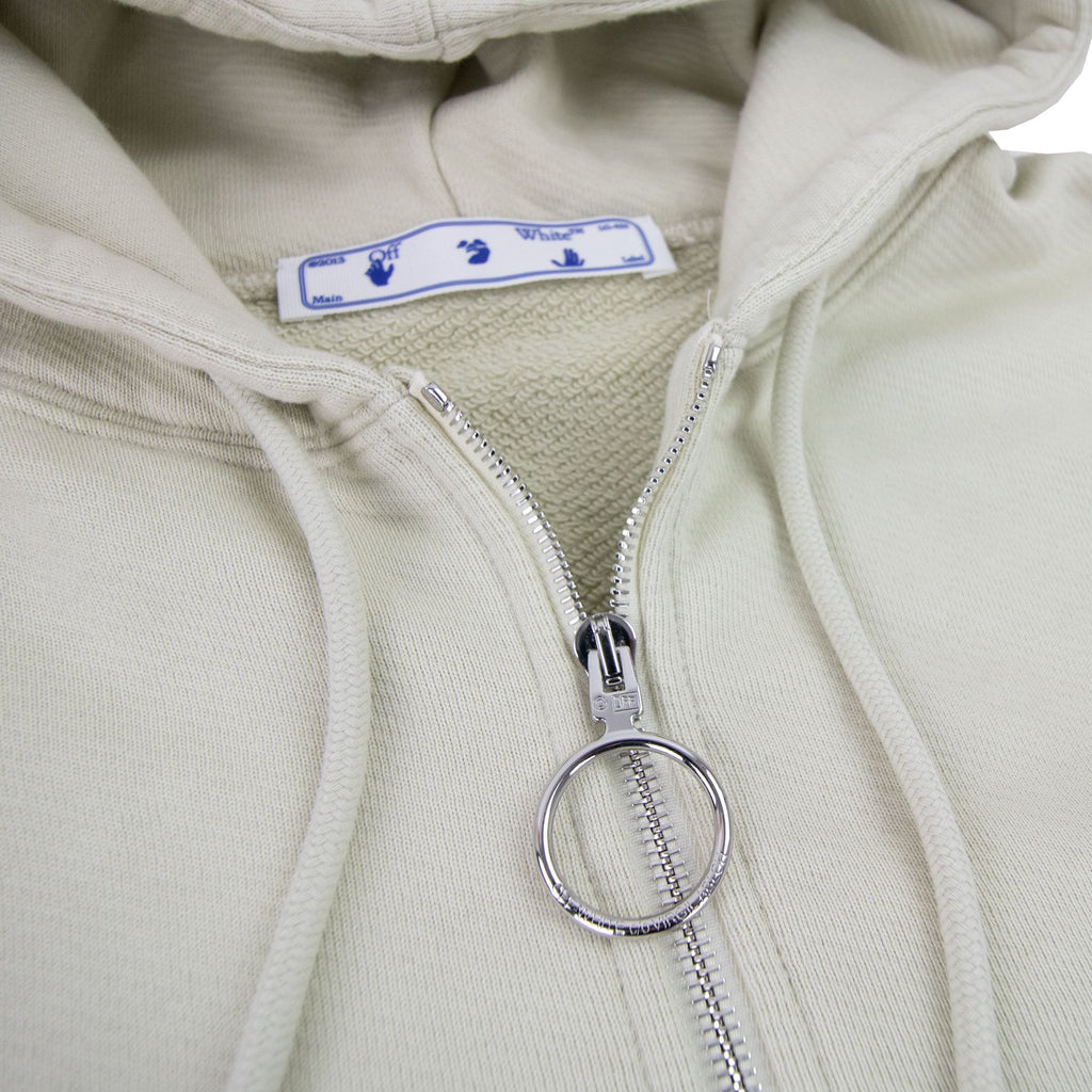 Off White Women Rubber Arrow Zip Up Hoodie Off White