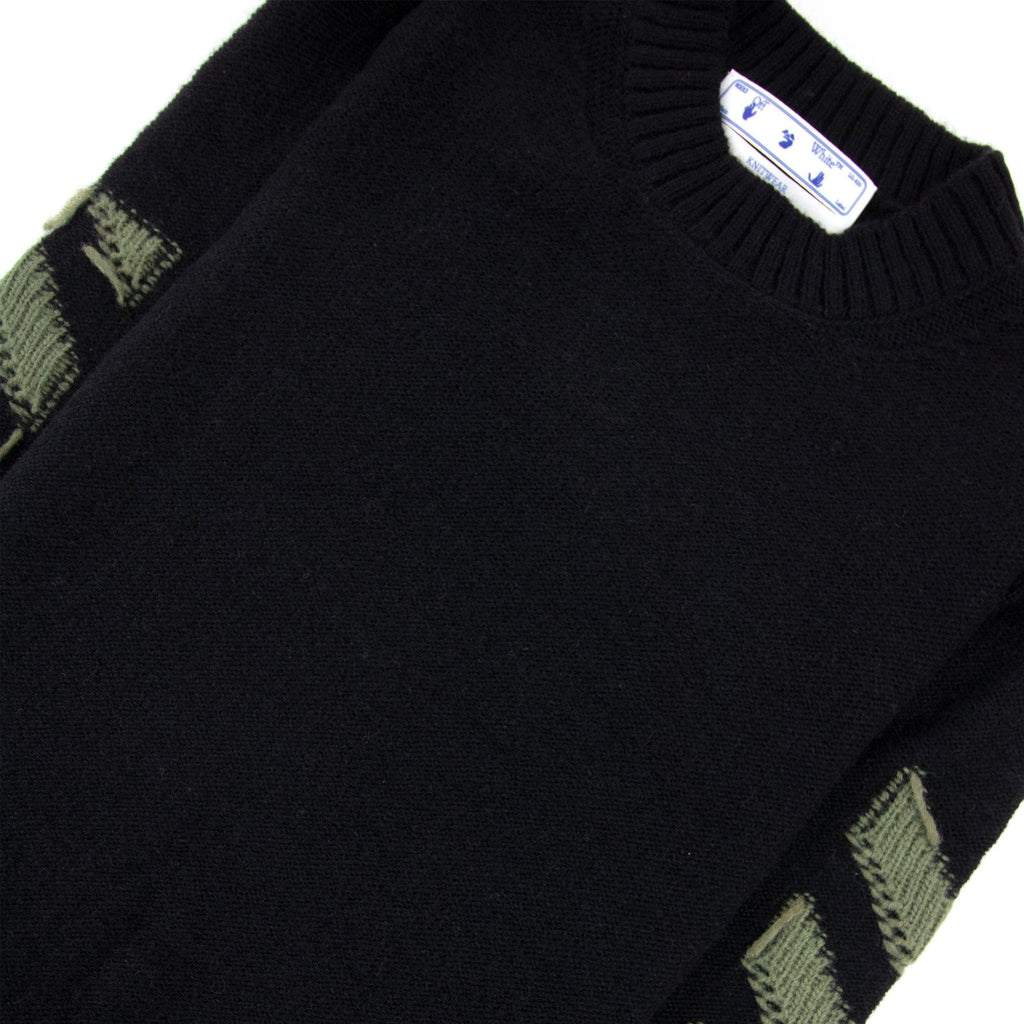Off White Reverse Arrow Diag Knitted Sweatshirt Black/green