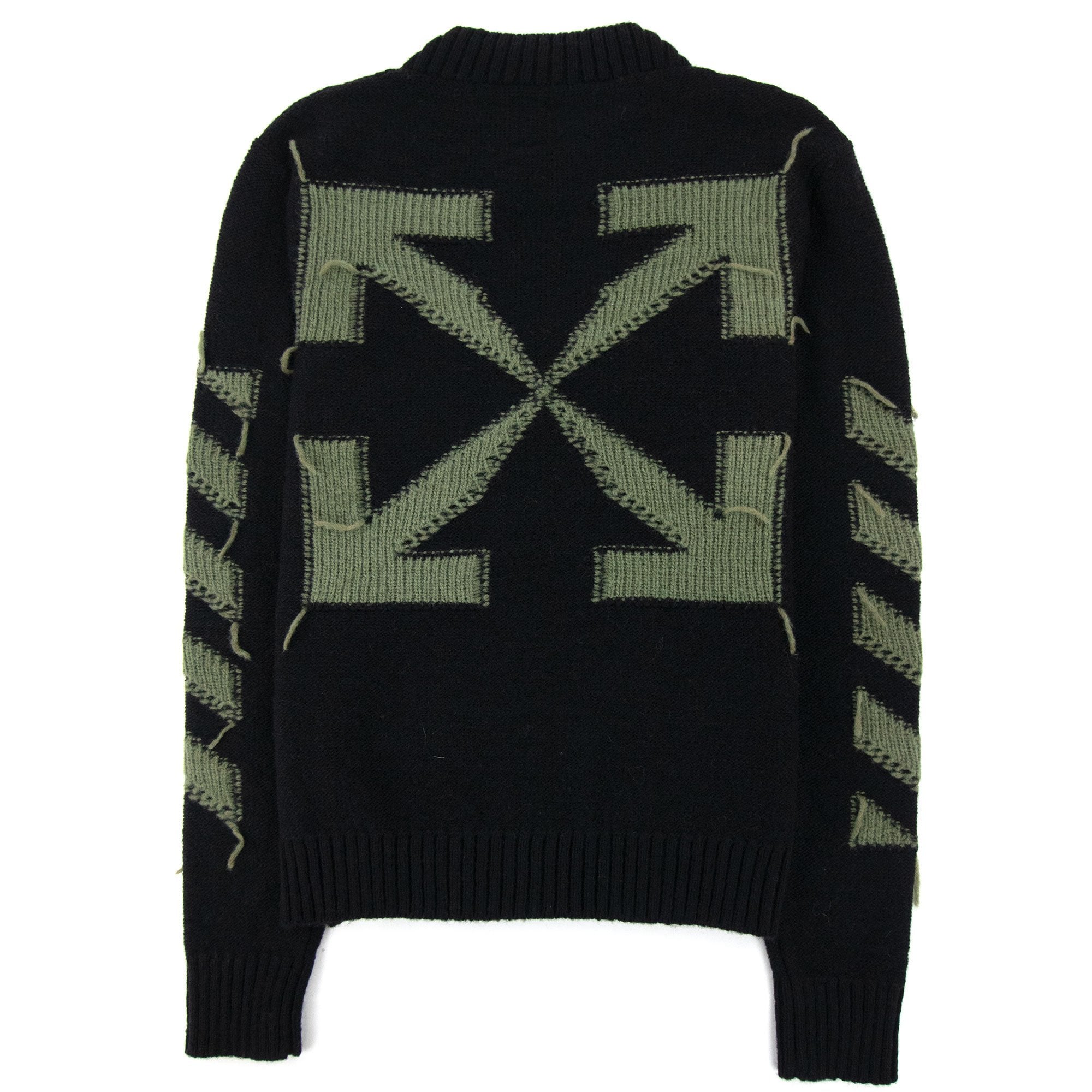 Off White Reverse Arrow Diag Knitted Sweatshirt Black/green
