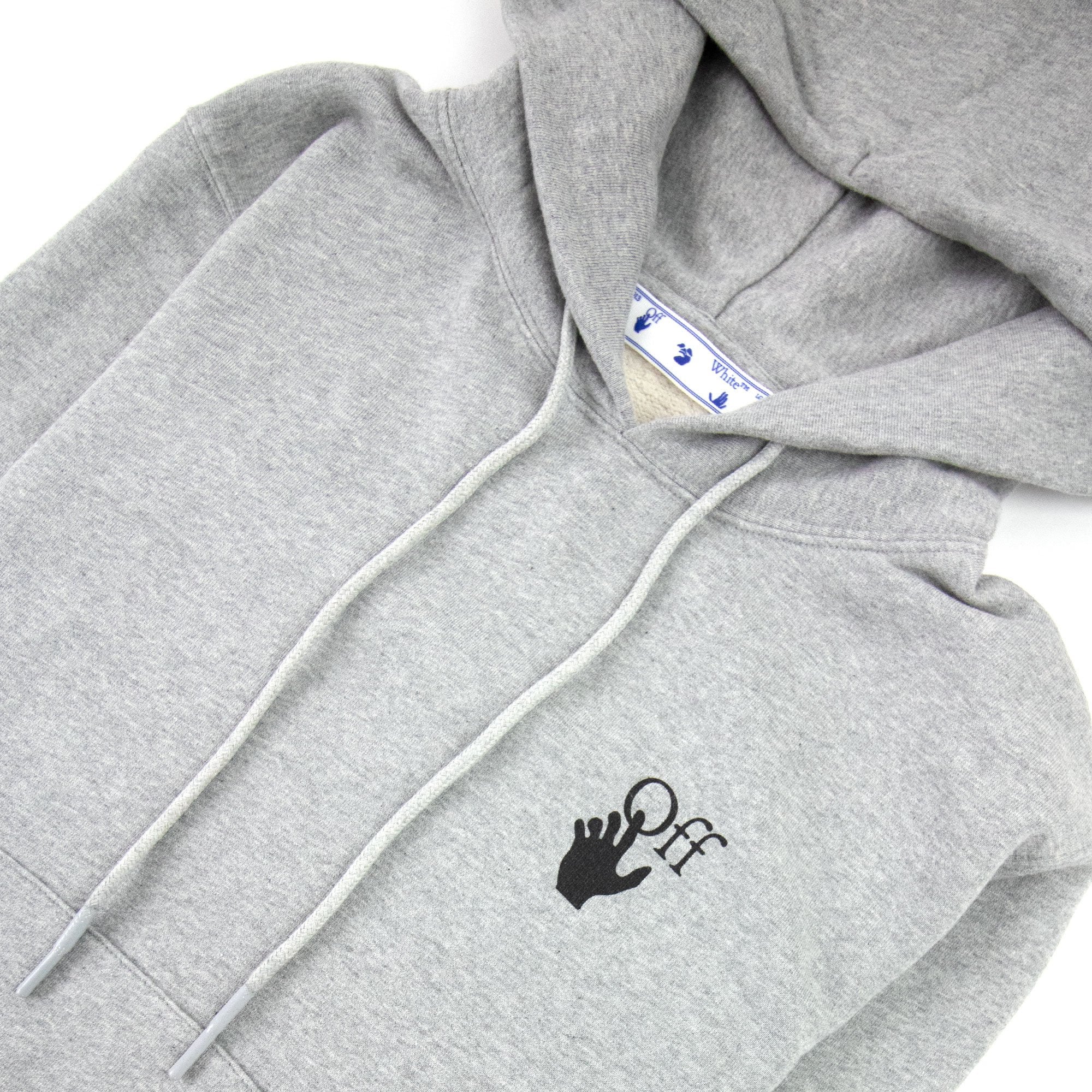 Off White Degrade Arrow Slim Hoodie Melange Grey