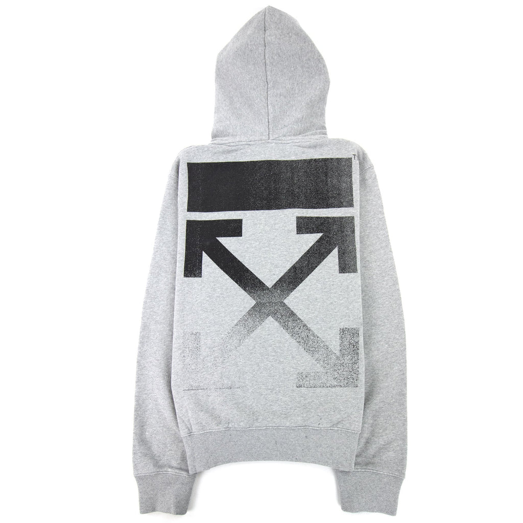 Off White Degrade Arrow Slim Hoodie Melange Grey