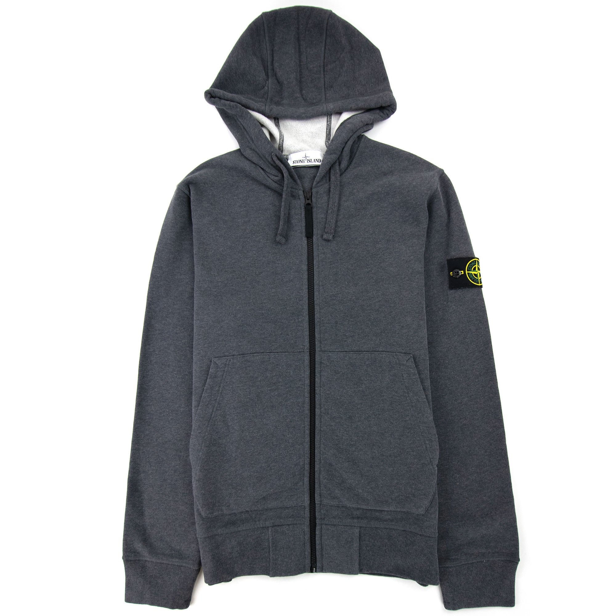 Stone Island Open Zip Up Hooded Sweatshirt Dark Grey V0m67 | ONU – Onu