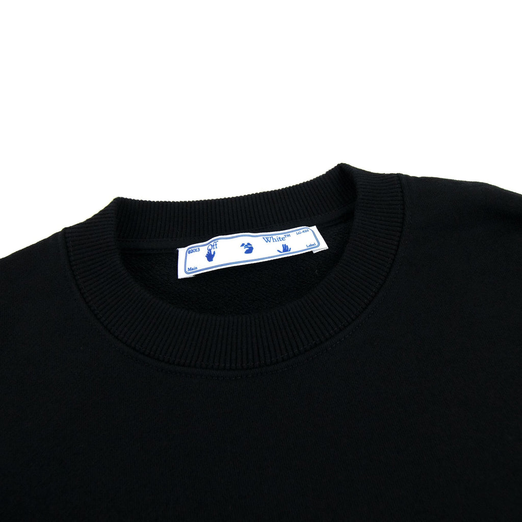 Off White Women Pen Logo Crop Crewneck Sweatshirt Black/white