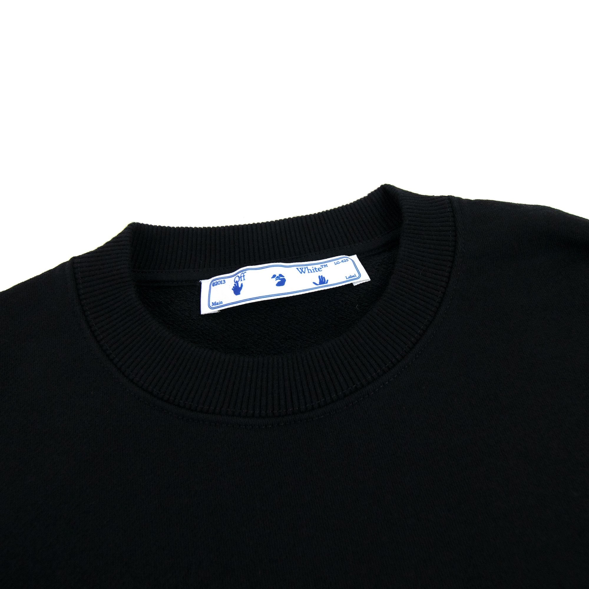 Off White Women Pen Logo Crop Crewneck Sweatshirt Black/white