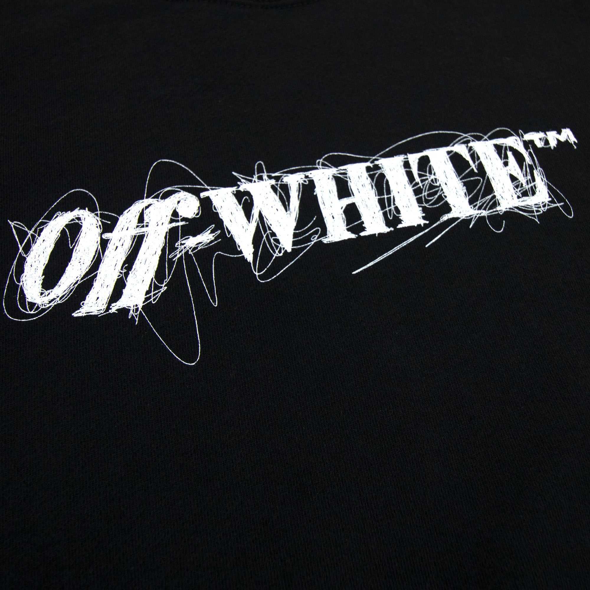 Off White Women Pen Logo Crop Crewneck Sweatshirt Black/white