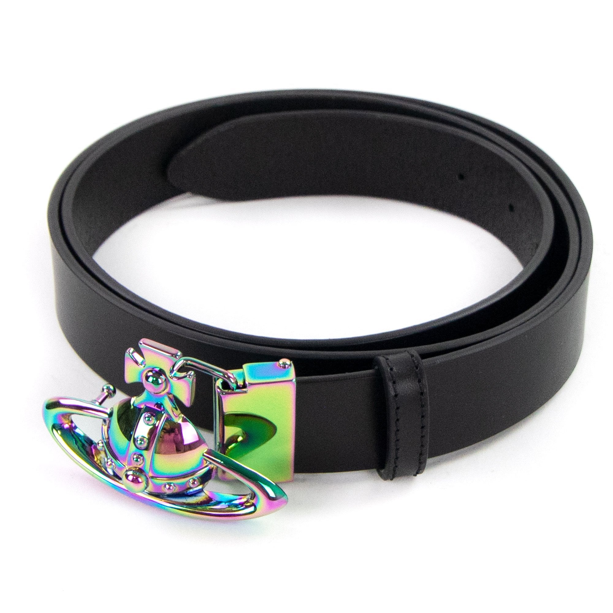 Vivienne Westwood Orb Buckle Iridescent Belt Black | ONU – Onu