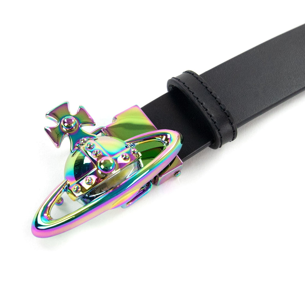 Vivienne Westwood Orb Buckle Iridescent Belt Black