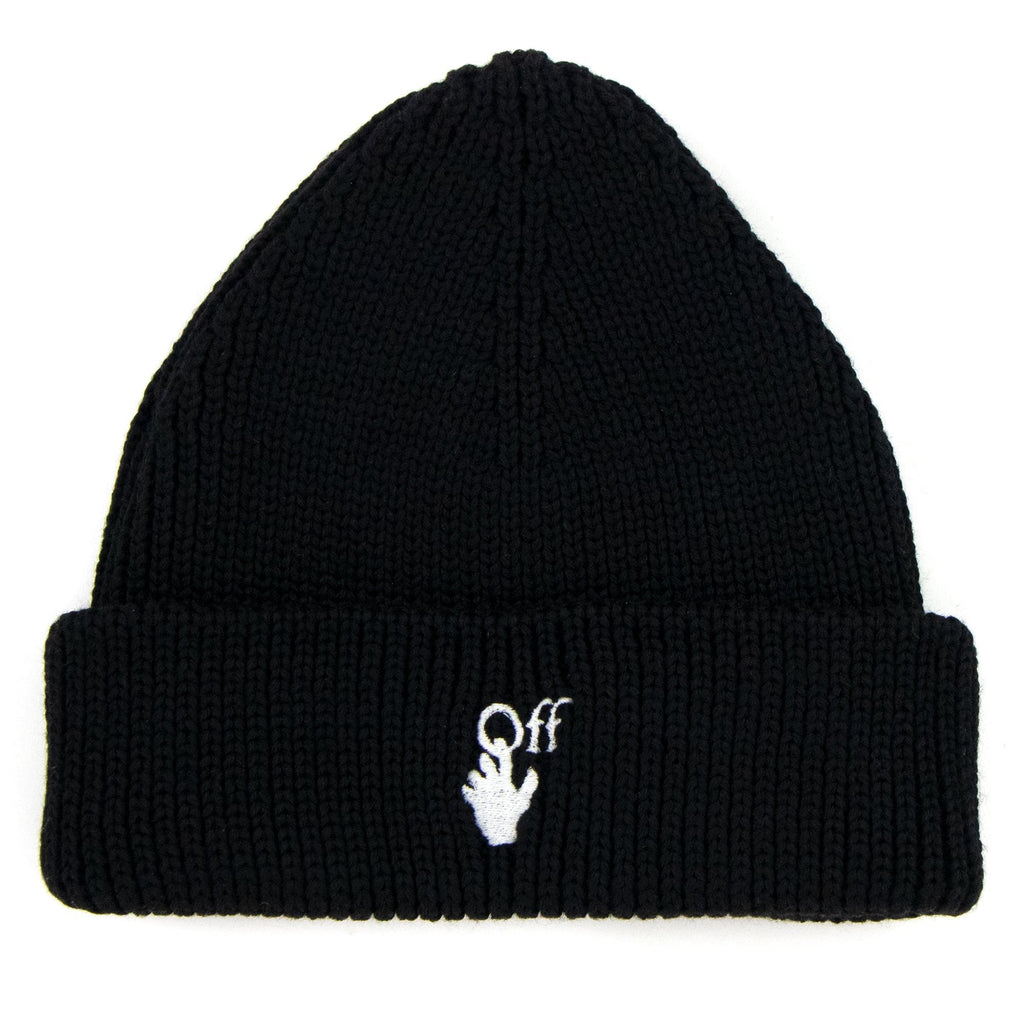Off White Hand Off Wool Rib Beanie Black/white