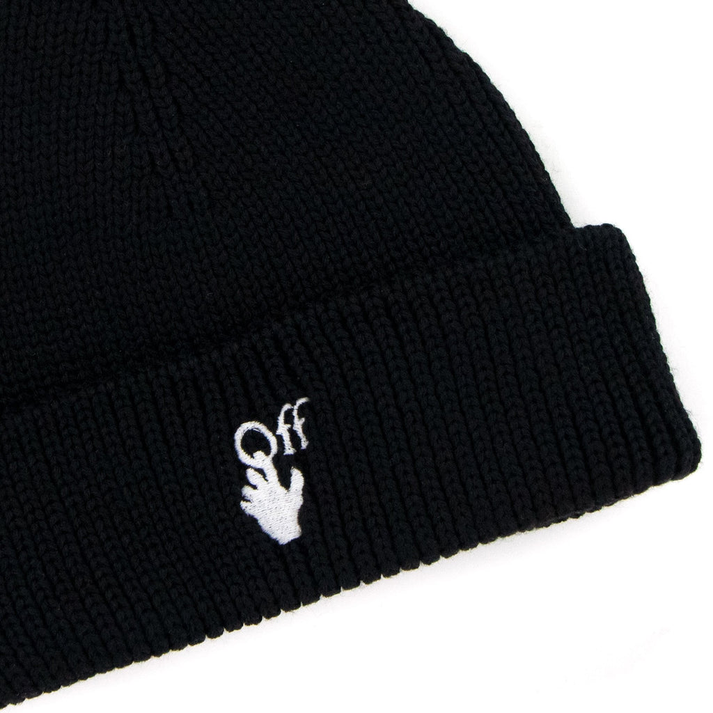 Off White Hand Off Wool Rib Beanie Black/white