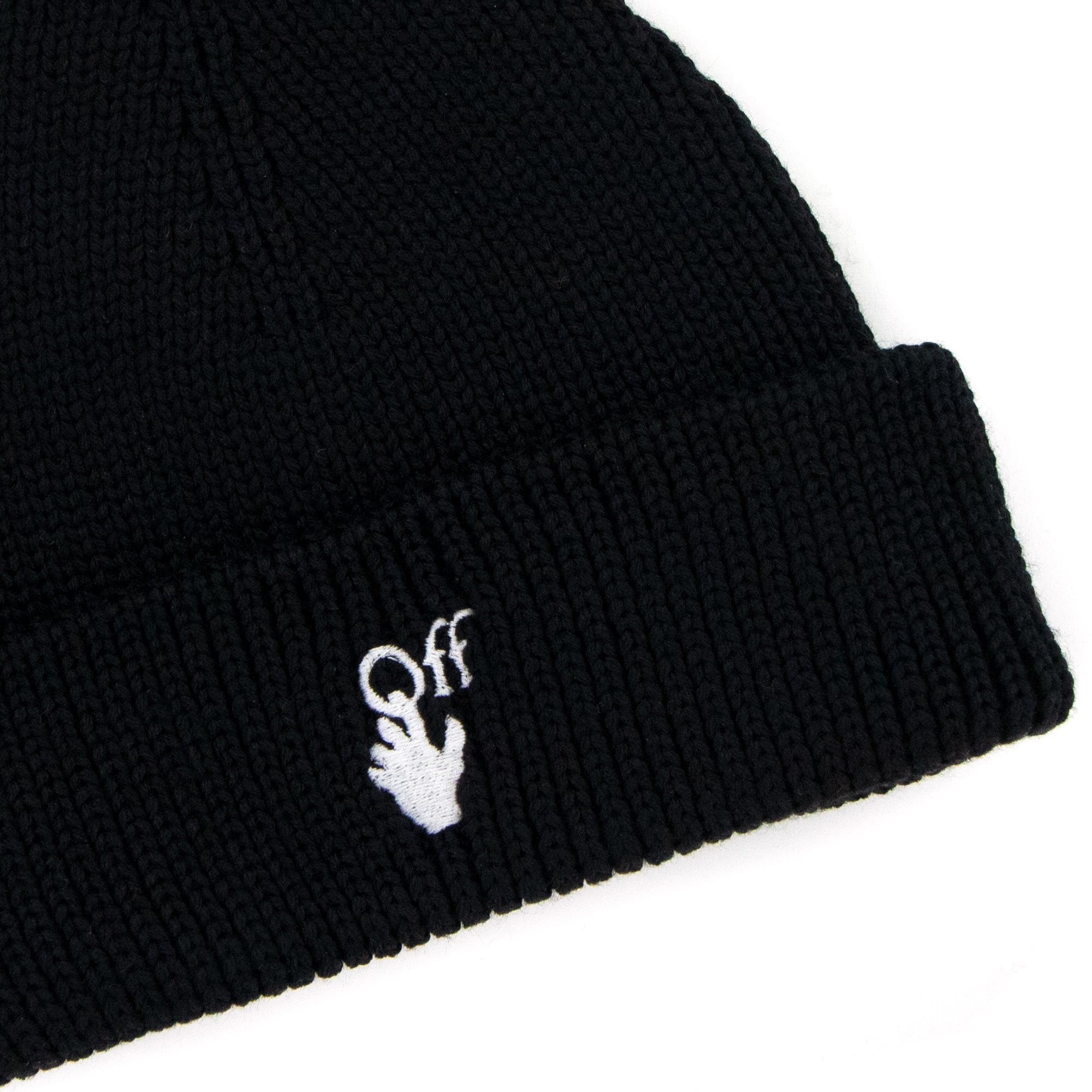 Off White Hand Off Wool Rib Beanie Black/white