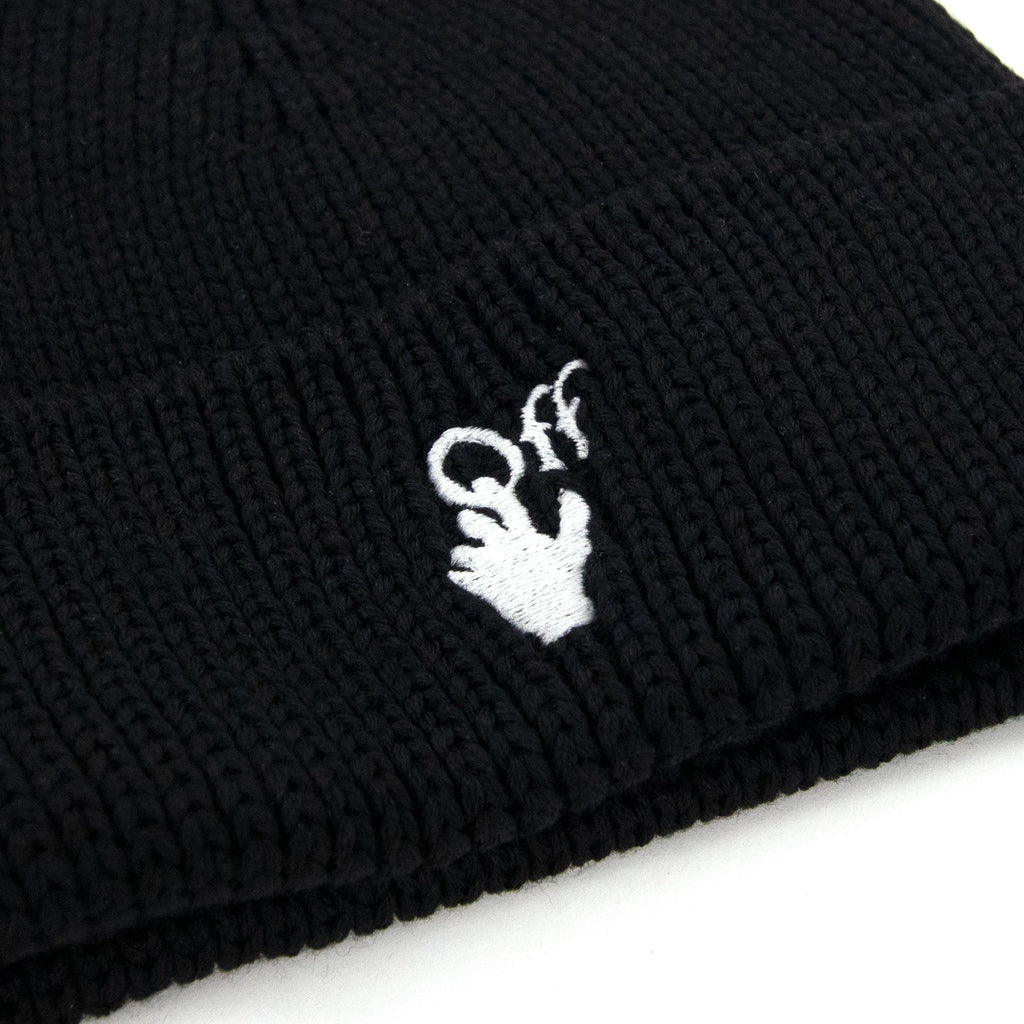 Off White Hand Off Wool Rib Beanie Black/white
