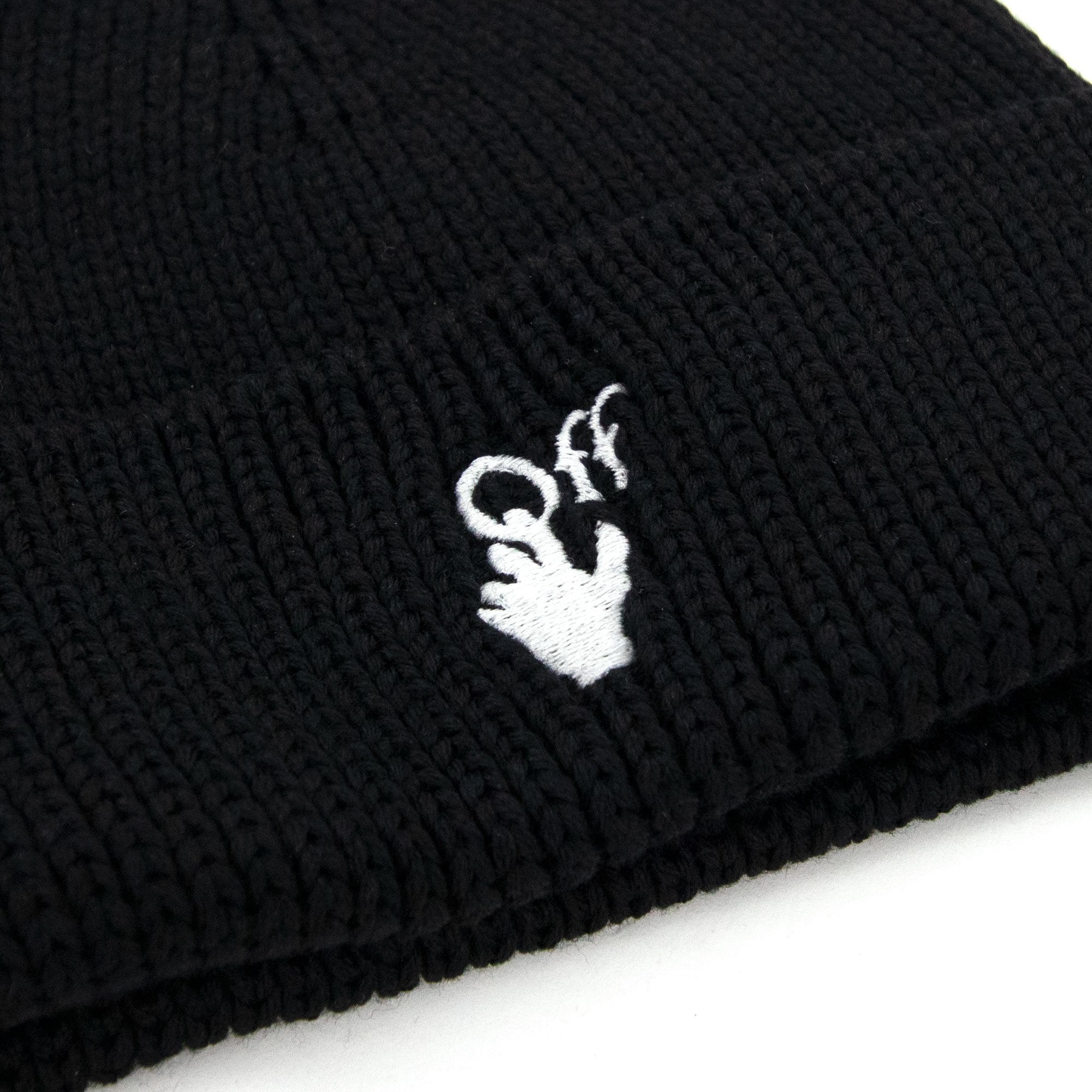 Off White Hand Off Wool Rib Beanie Black/white