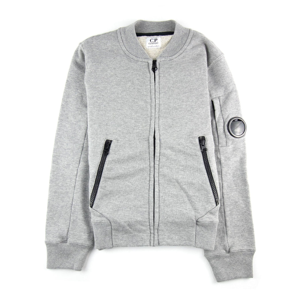 Cp Company Undersixteen Light Fleece Zip Up Bomber Sweatshirt Grey M93
