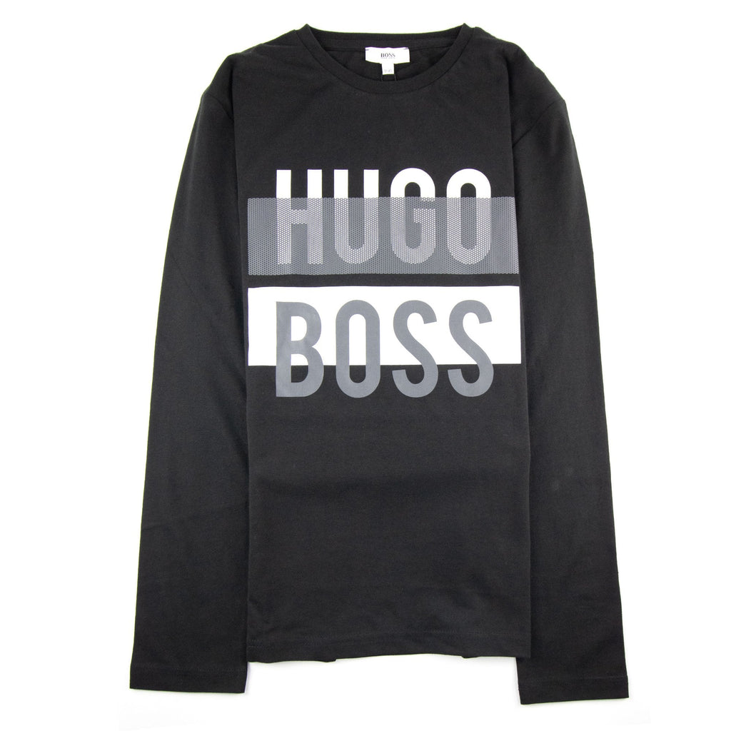 Hugo Boss Kids Printed Logo L/s T Shirt Black