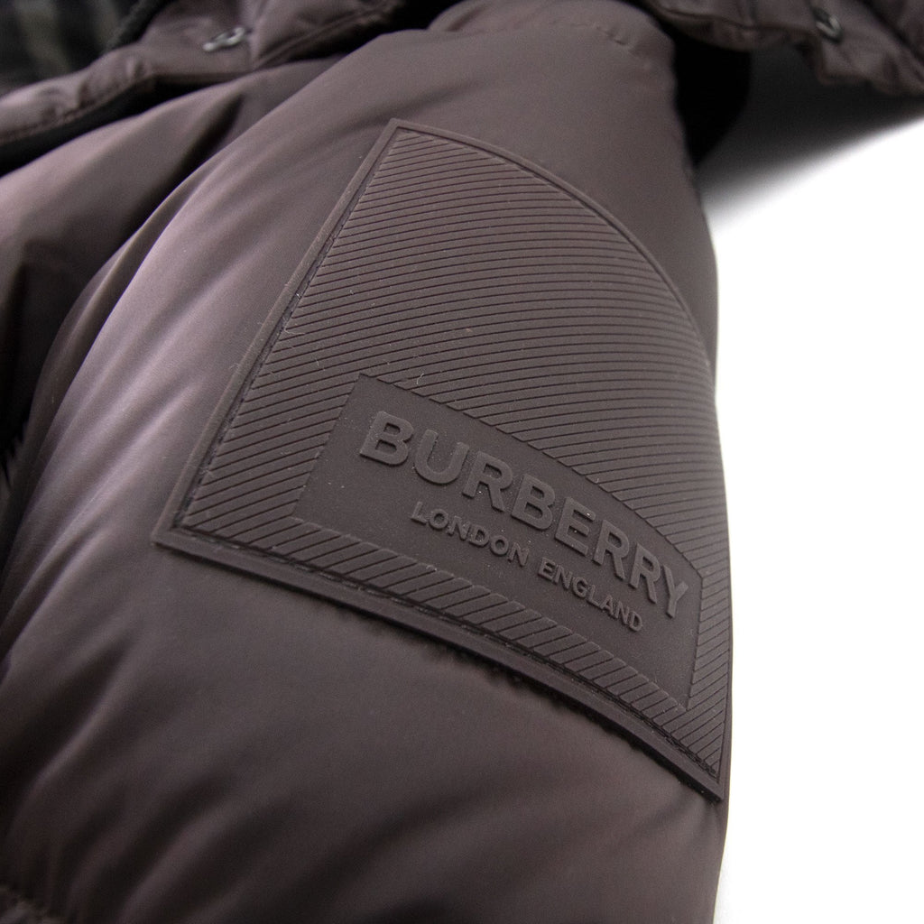 Burberry Detachable Sleeve Hooded Puffer Jacket Brown