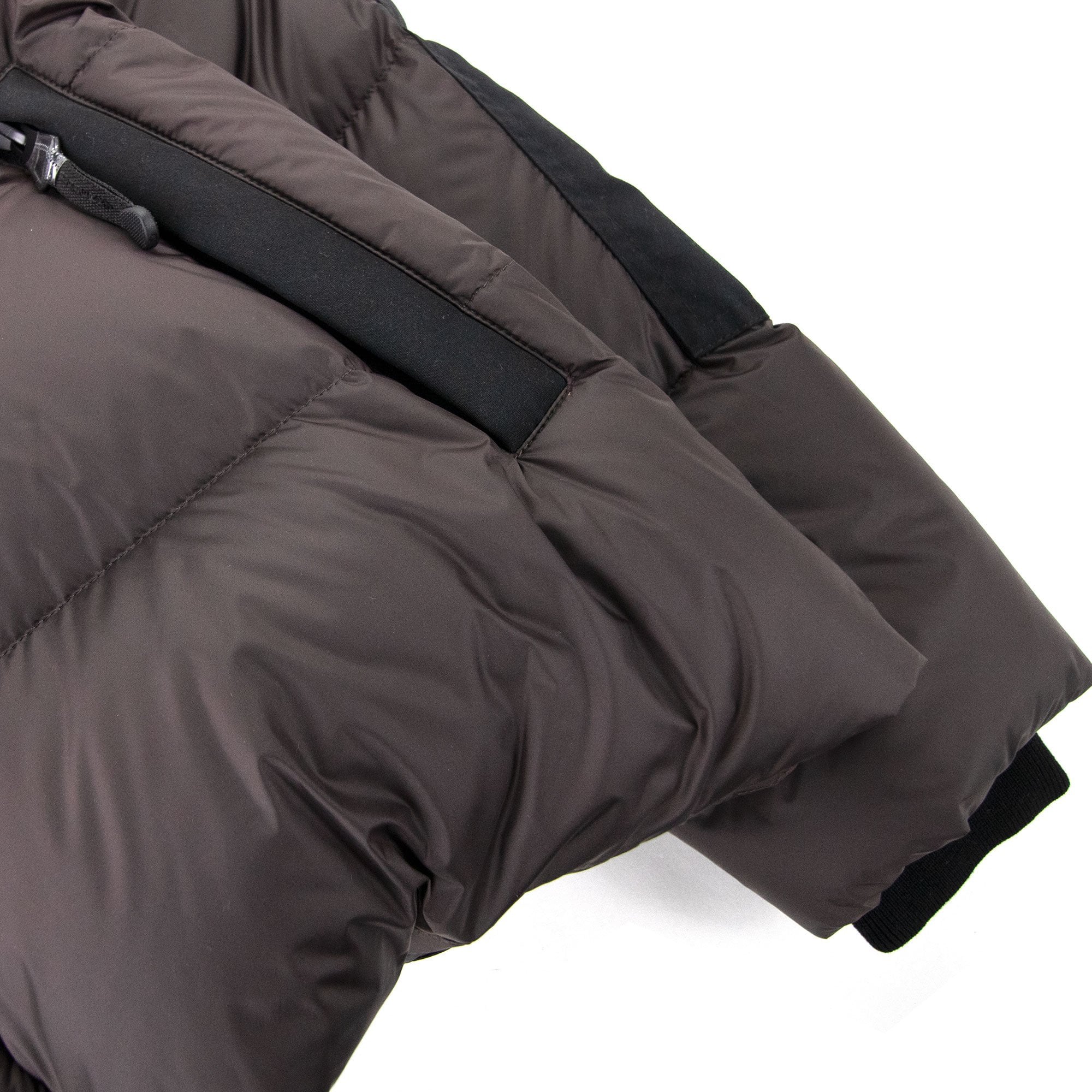 Burberry Detachable Sleeve Hooded Puffer Jacket Brown