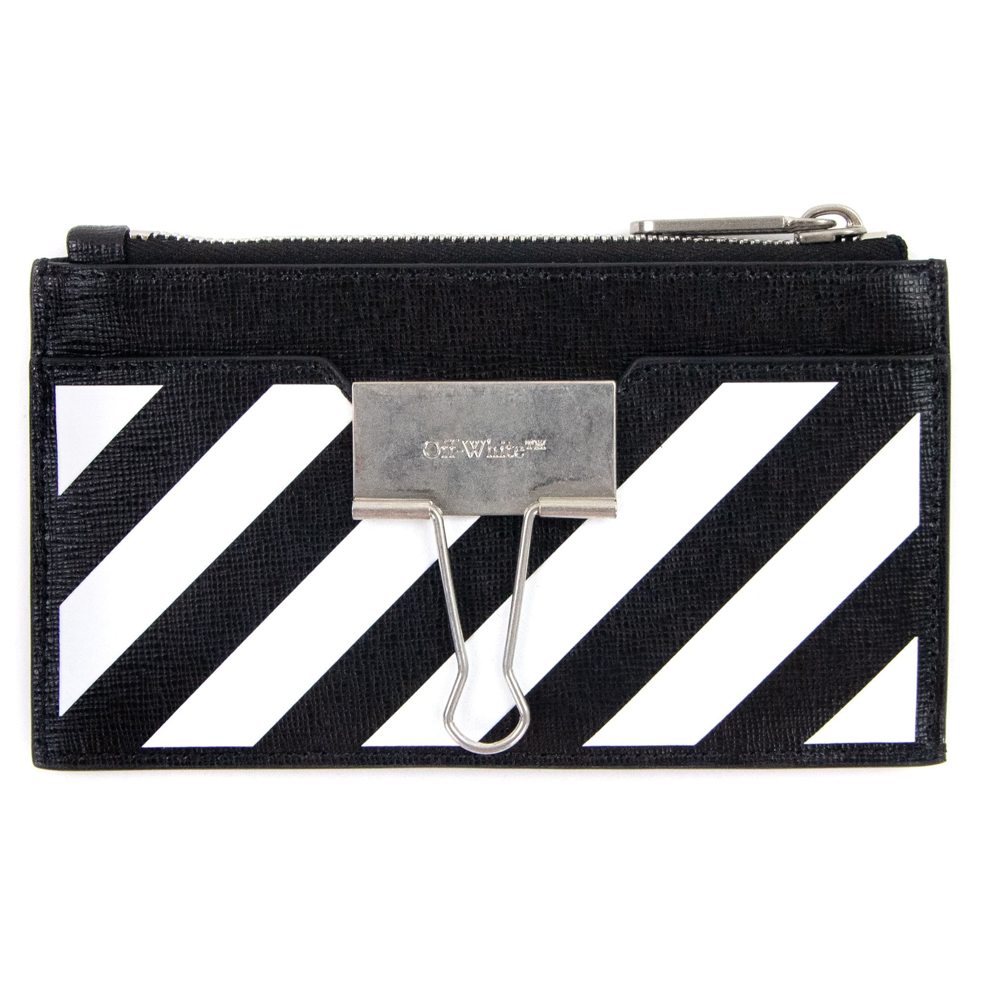 Off White Binder Card Case Black/White
