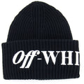 Off White Logo Ribbed Beanie Black/white
