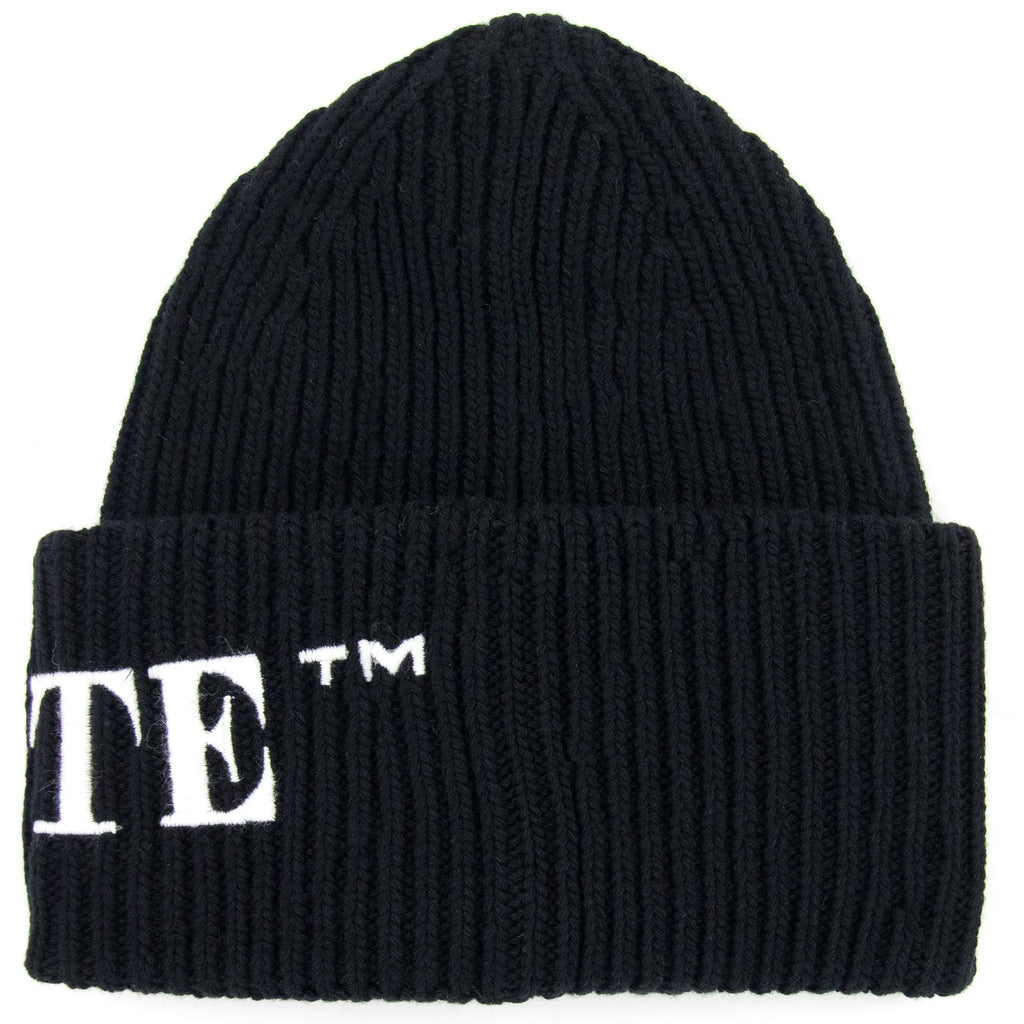Off White Logo Ribbed Beanie Black/white