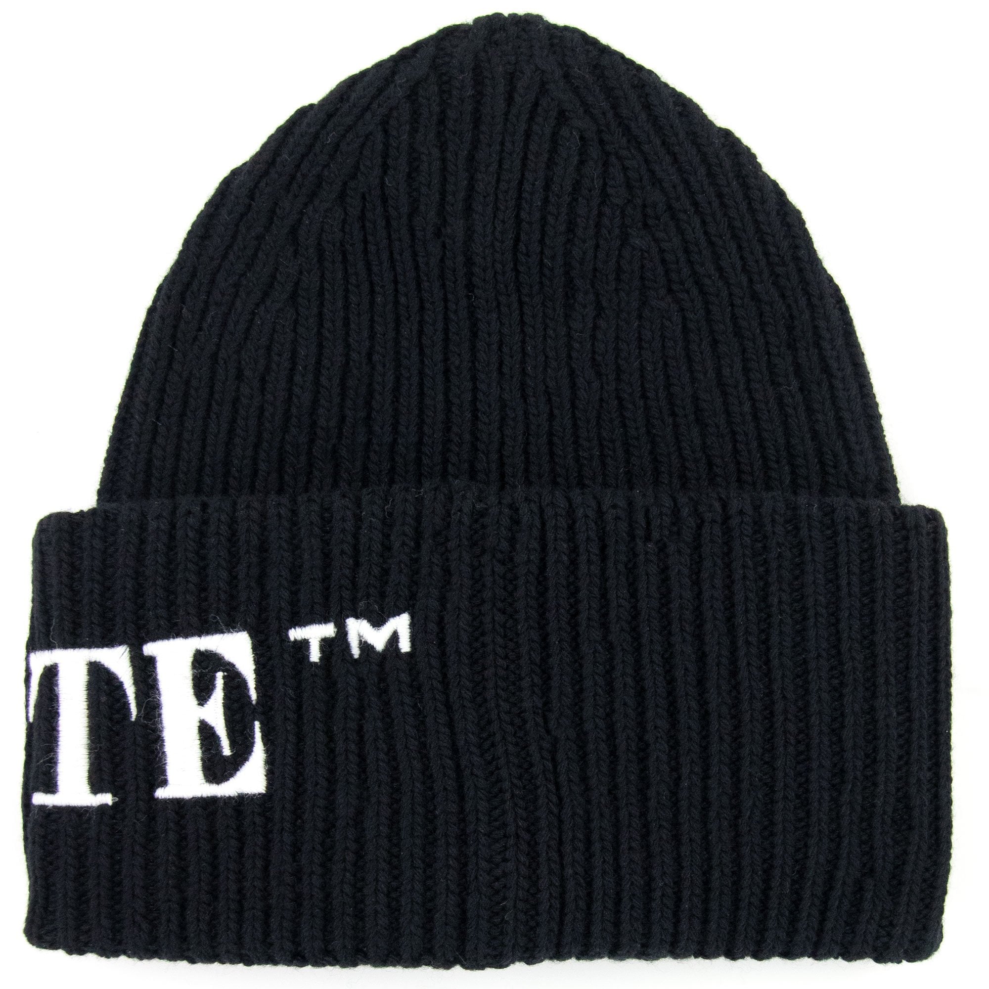 Off White Logo Ribbed Beanie Black/white